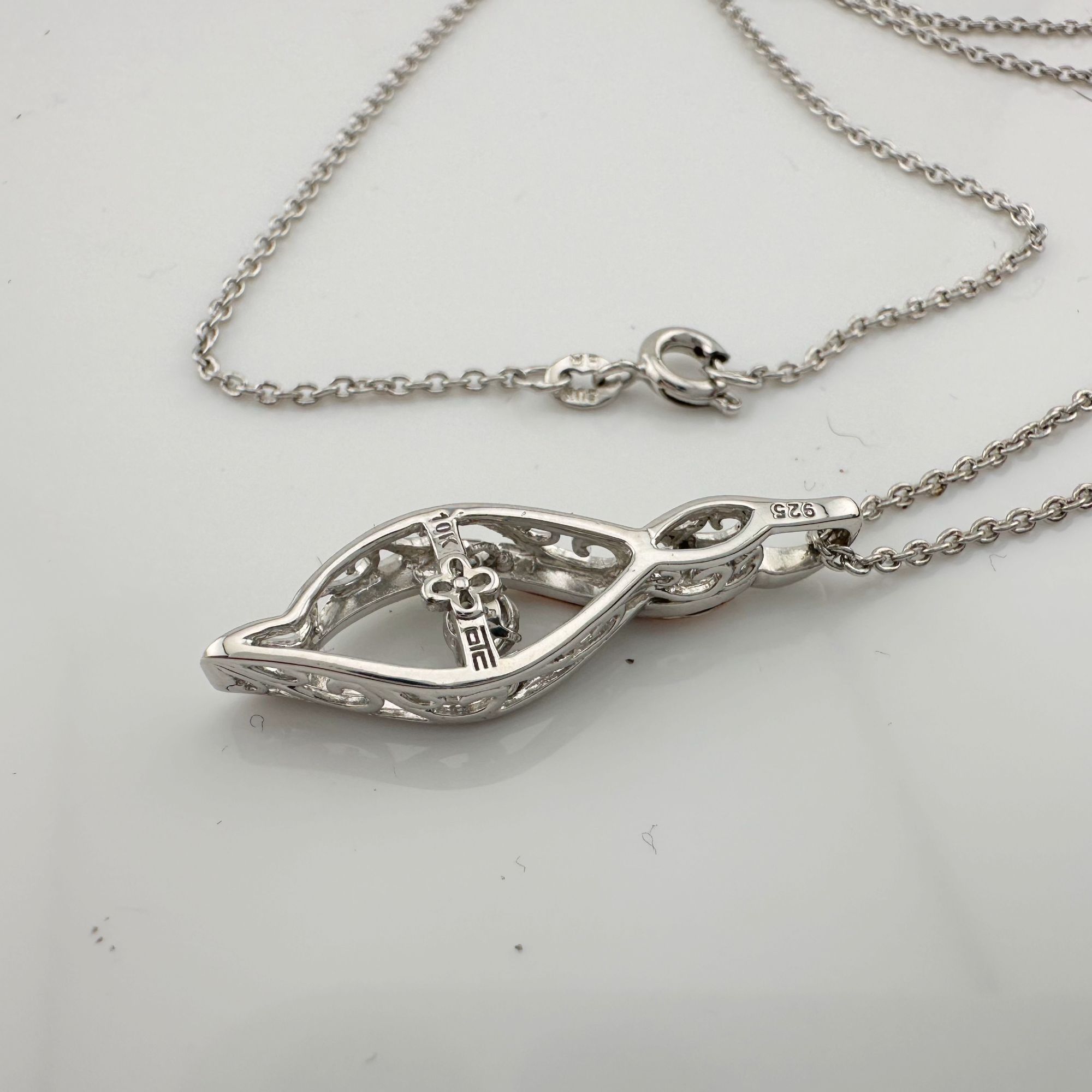Other Twisted 10kt Rose Gold & Sterling Silver Diamond Necklace Size ONE SIZE - 6 Thumbnail