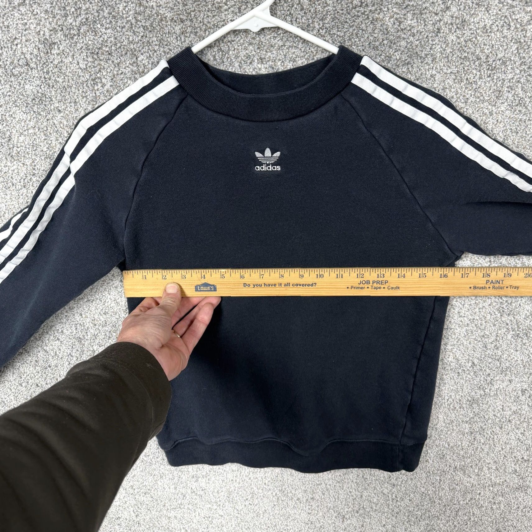Adidas Adidas Sweatshirt Womens S Black Trefoil Raglan 3 Stripes Crewneck Pullover Casual Streetwear Size S / US 4 / IT 40 - 4 Thumbnail