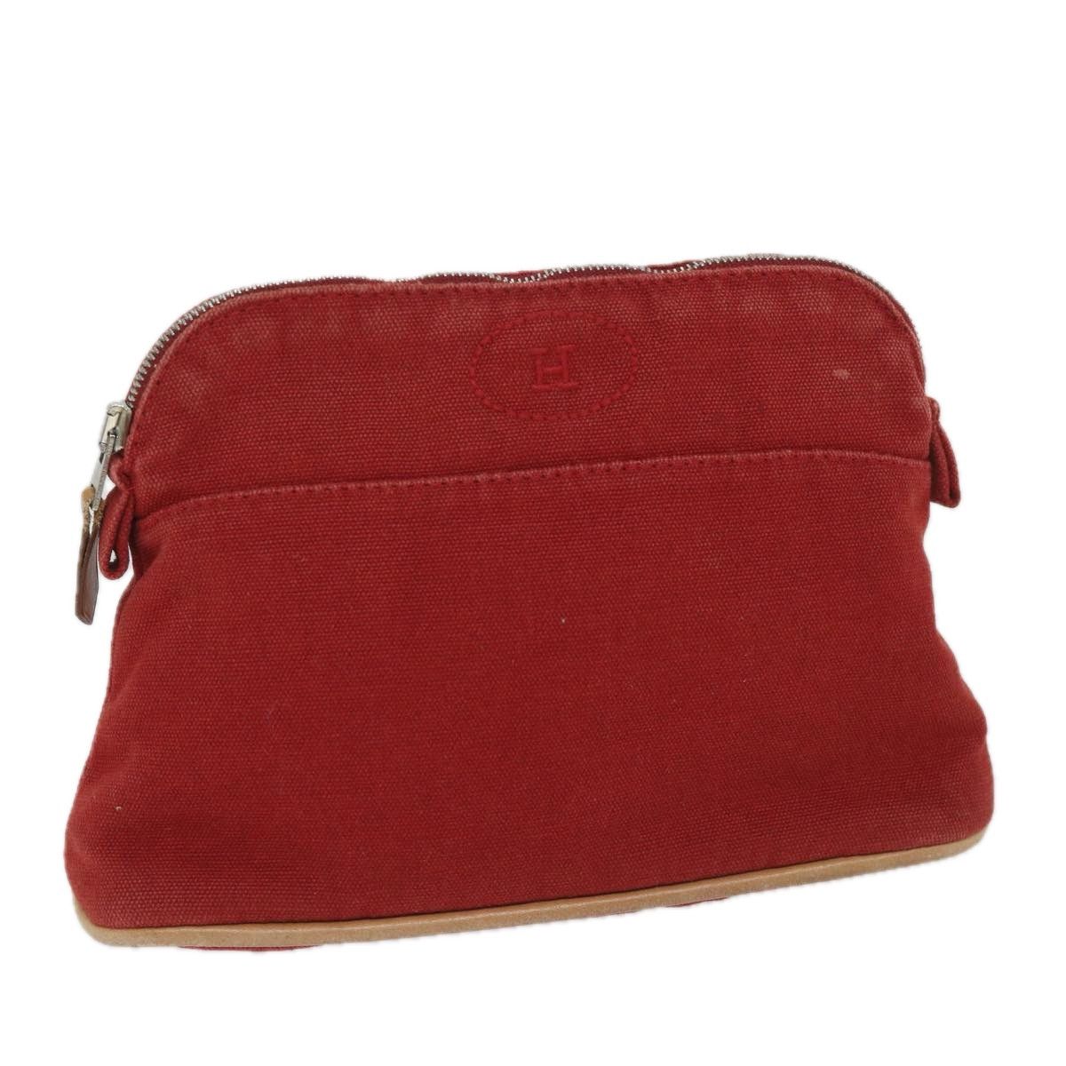 image of Hermes Bolide Pm Pouch Canvas Red Auth Ac2402, Women's