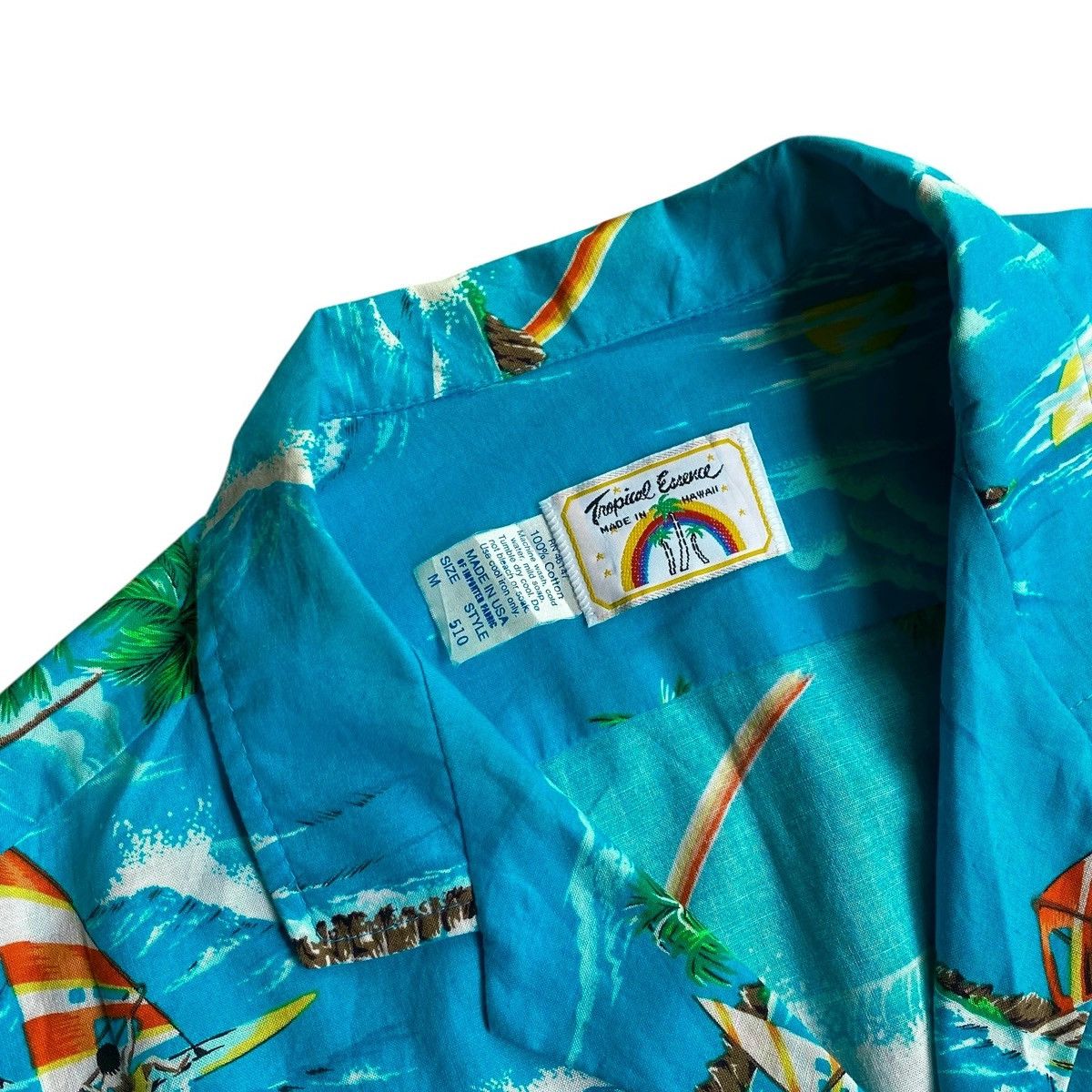 Other Tropical Essence hawaiian cotton open collar ss shirt aqua Size US M / EU 48-50 / 2 - 5 Thumbnail