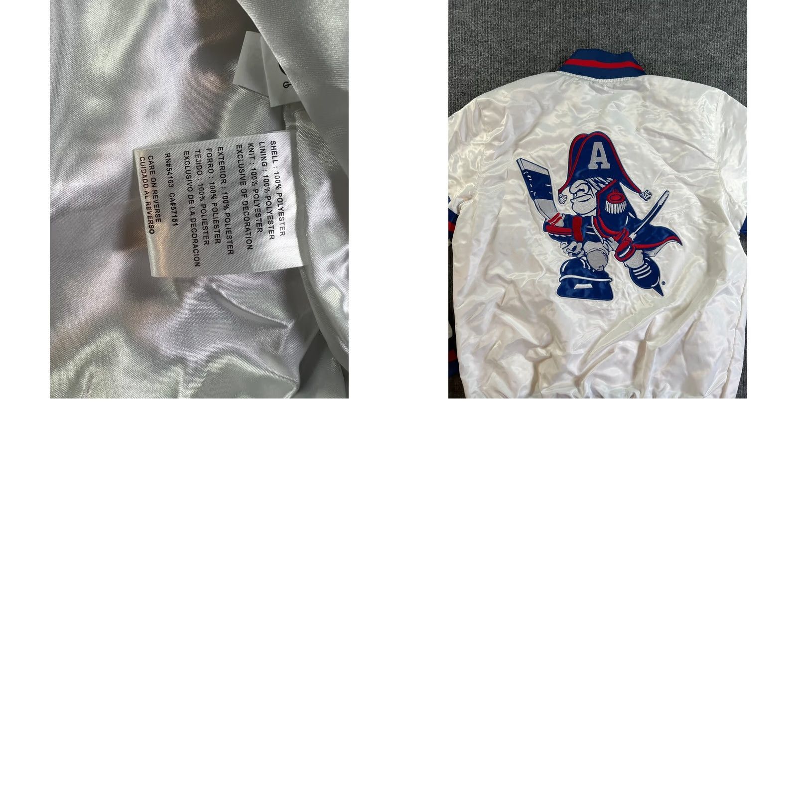 Starter VINTAGE Starter Milwaukee Admirals Jacket Mens M White Satin Bomber AHL Size US M / EU 48-50 / 2 - 9 Thumbnail