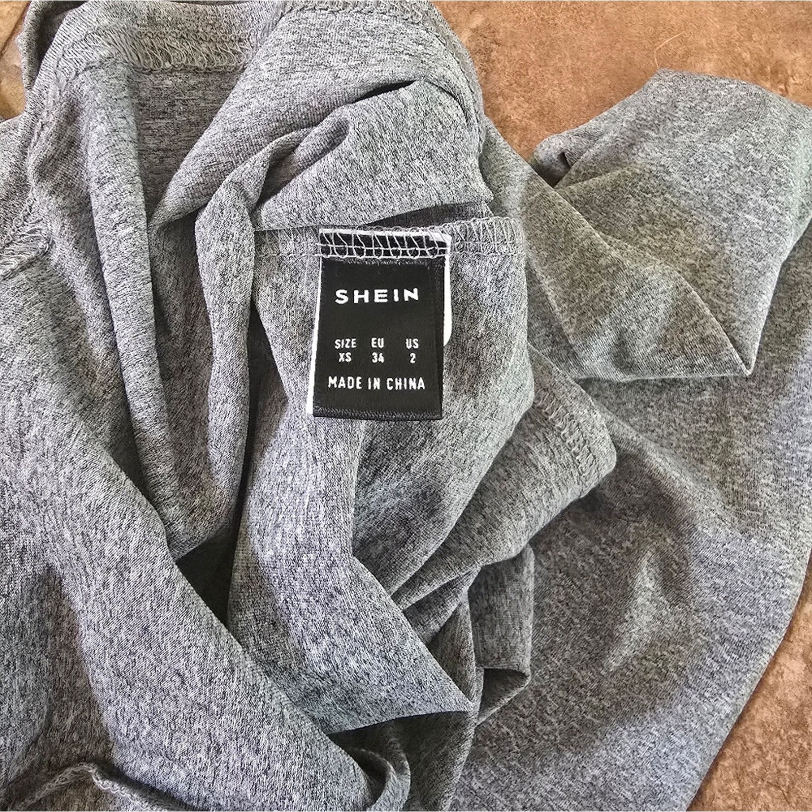 Shein Grey Heathered SHEIN Cropped Long Sleeve Size XS / US 0-2 / IT 36-38 - 3 Thumbnail
