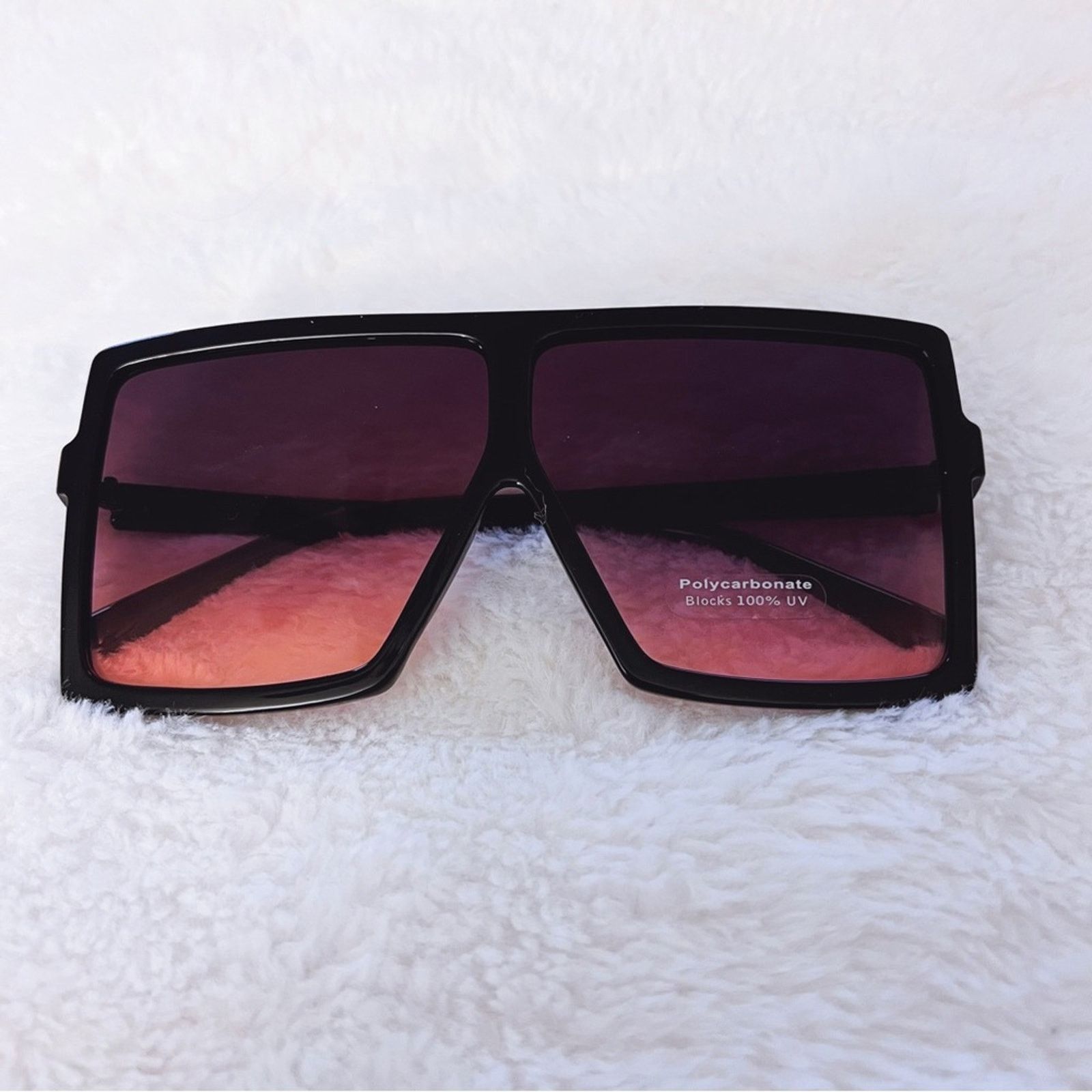 Other Ivonne Black & Pink Oversized Square Sunglasses Size ONE SIZE - 1 Thumbnail