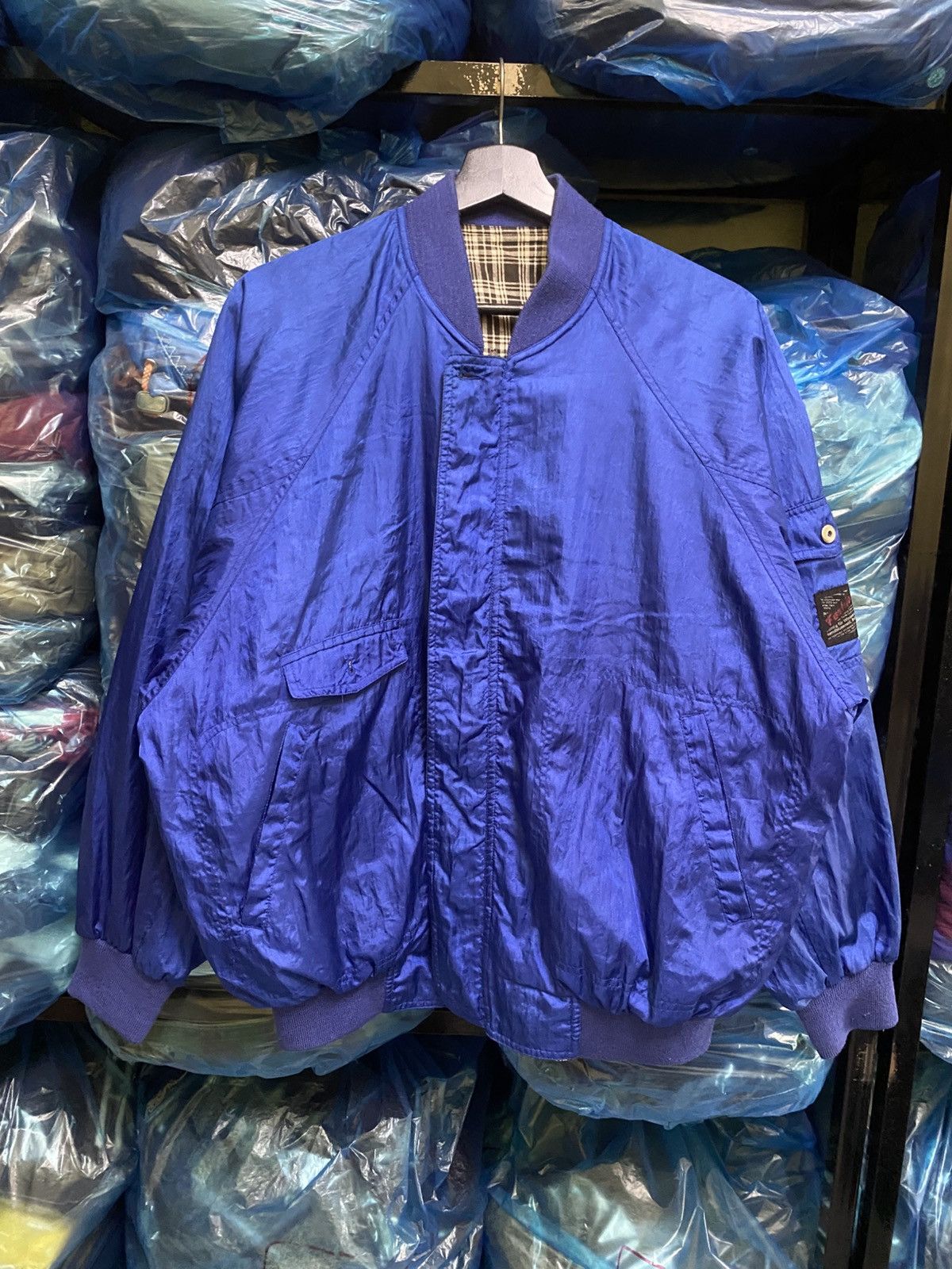Vintage VINTAGE BLUE BOMBER JACKET Size US L / EU 52-54 / 3 - 1 Thumbnail