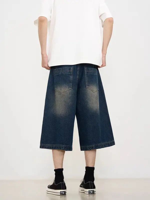 Japanese Brand VIBE baggy washed gradient retro denim shorts Size US 32 / EU 48 - 5 Thumbnail
