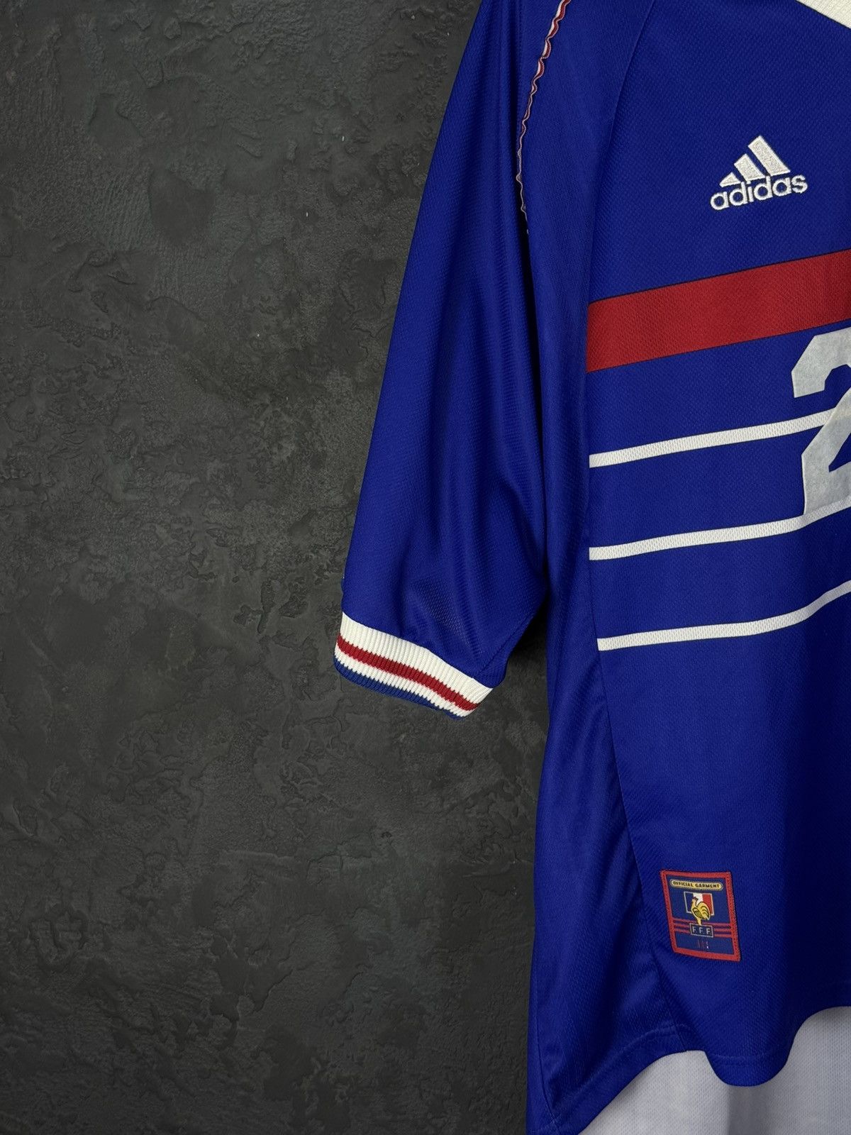 Vintage Rare DUGARRY 21 France Football Shirt 1998/00 Size US XL / EU 56 / 4 - 6 Thumbnail