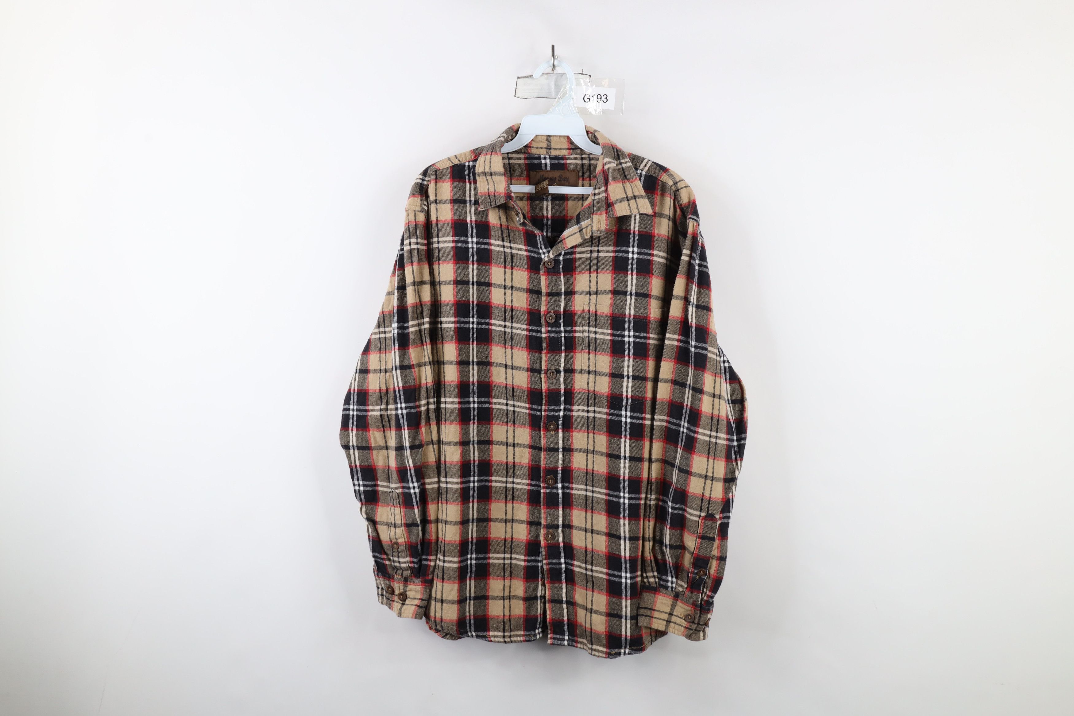 Vintage Vintage 90s Streetwear Collared Flannel Button Shirt Plaid Size US L / EU 52-54 / 3 - 1 Thumbnail