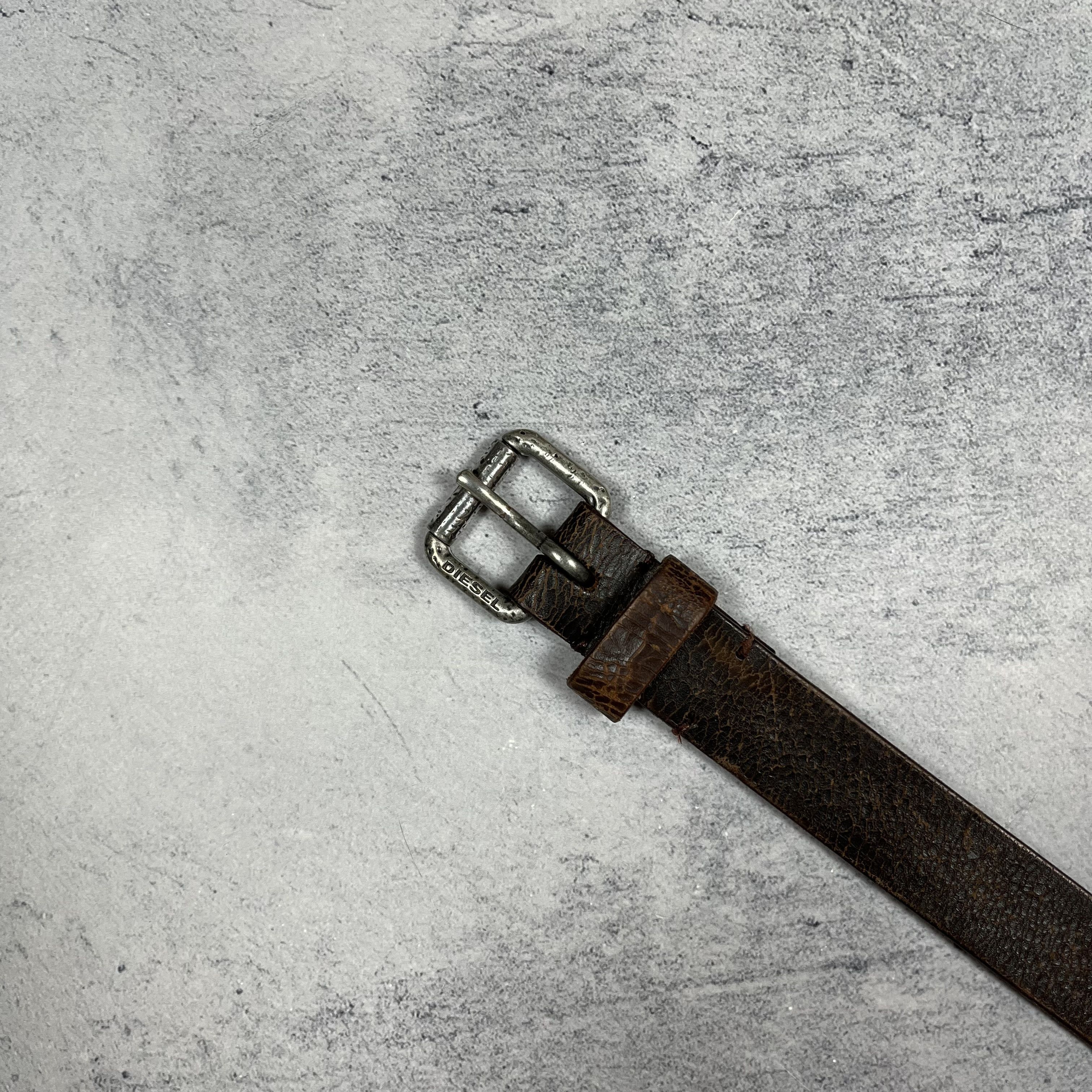 Diesel Vintage Diesel Cow Leather Y2K Brown Belt 00’s Size ONE SIZE - 14 Thumbnail