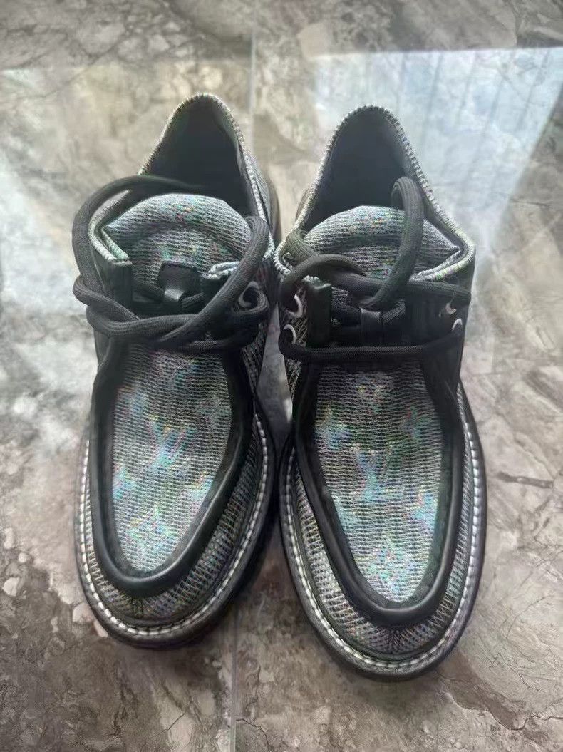 Louis Vuitton Louis Vuitton Blue and Black Dazzling Old Flower Platform Size US 6.5 / IT 36.5 - 2 Thumbnail
