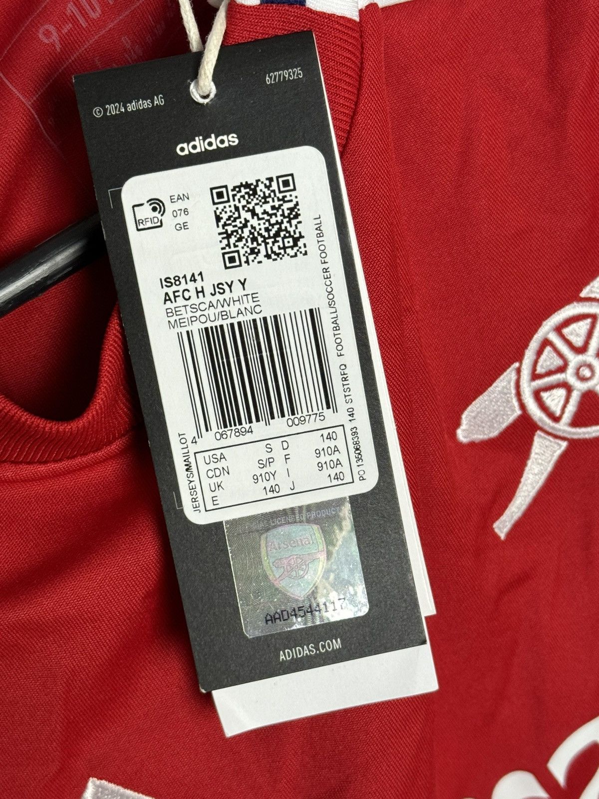 Adidas KIDS New Arsenal 24/25 Home Football Jersey T-Shirt Size US XS / EU 42 / 0 - 12 Thumbnail