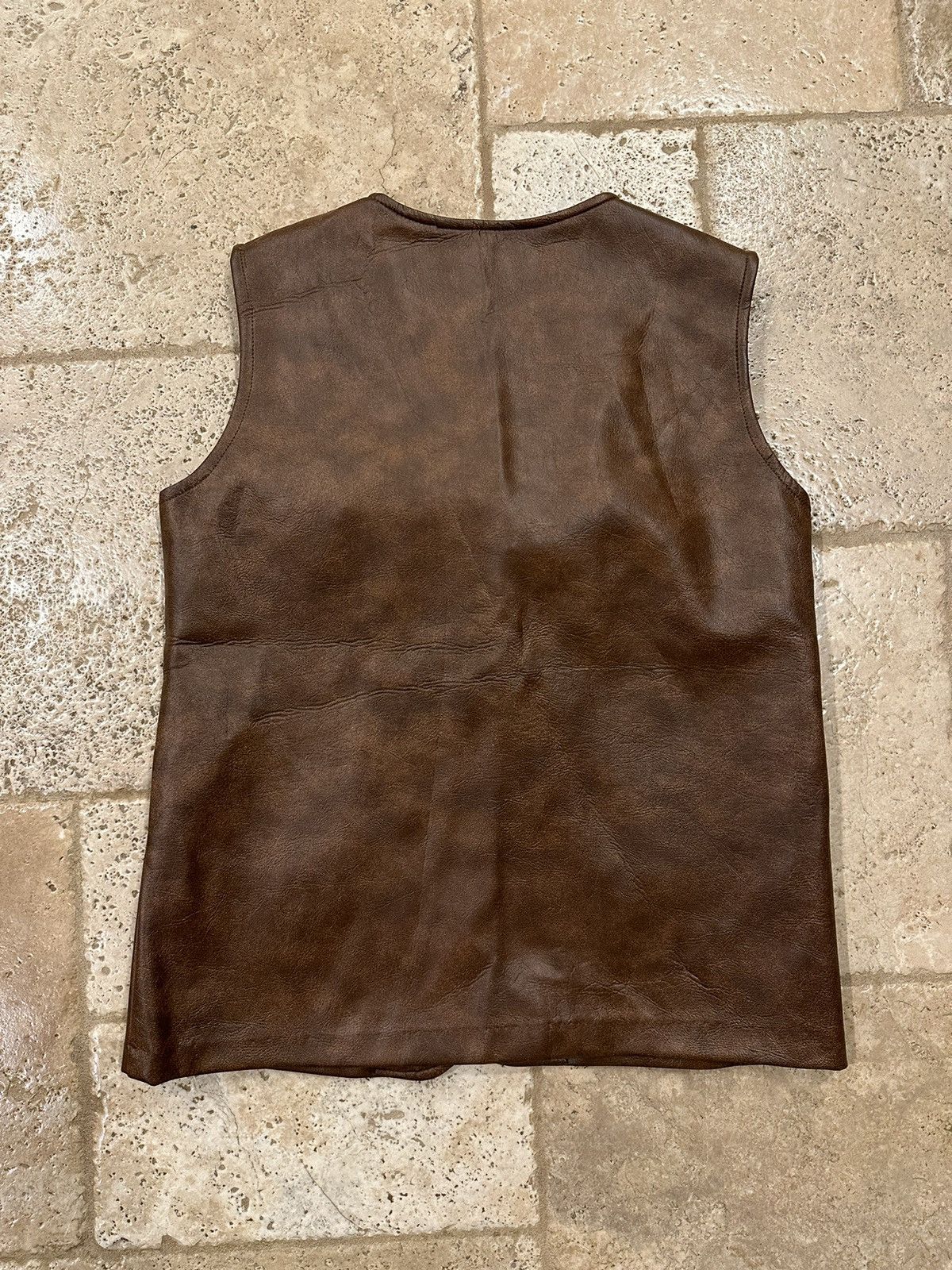Vintage Vintage Union Made Brown Leather Vest Size M / US 6-8 / IT 42-44 - 4 Thumbnail
