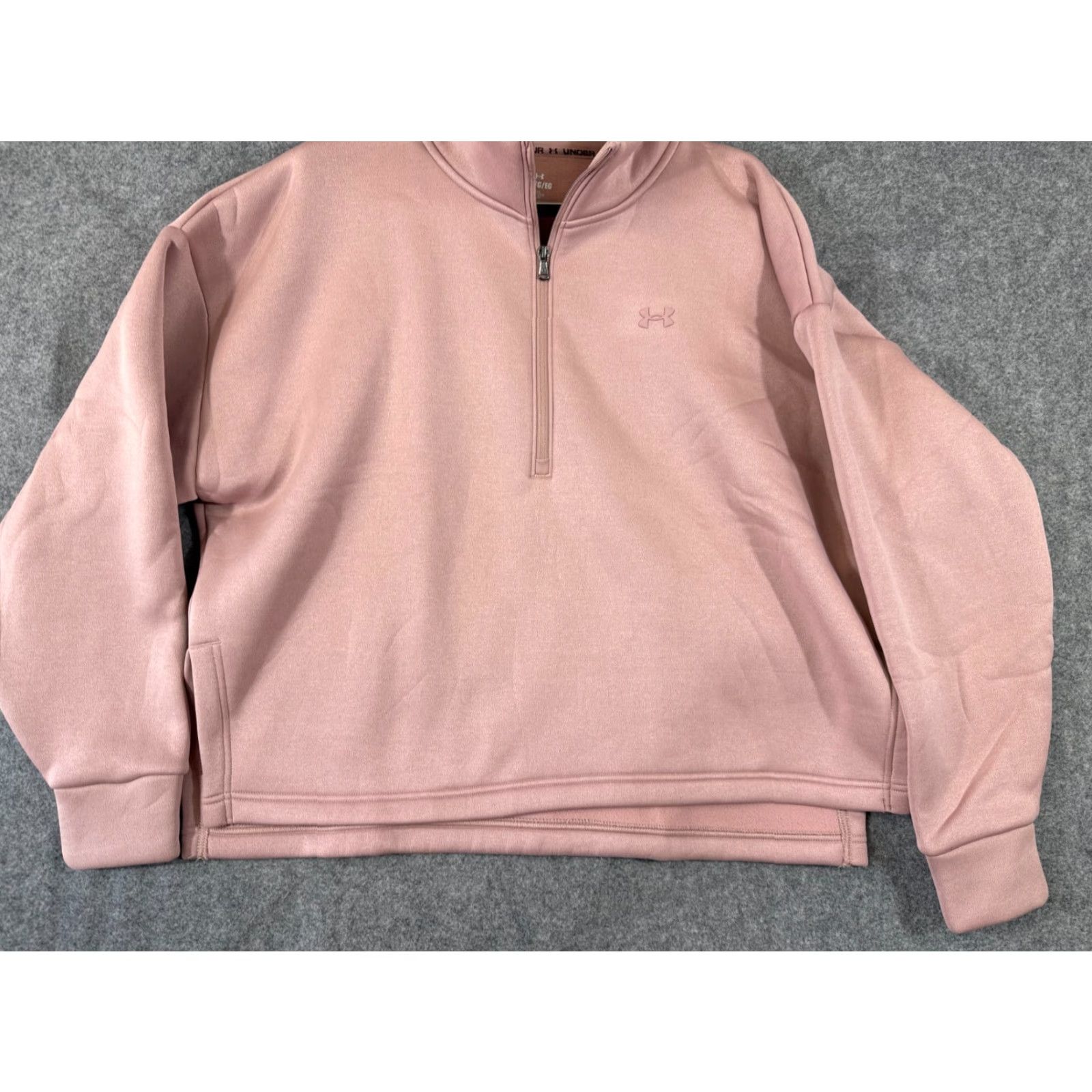 Under Armour Under Armour Fleece Sweater Womens XL Pink Half-Zip Loose Fit Mock Neck Pullover Long Sleeve NWOT Size XL / US 12-14 / IT 48-50 - 4 Thumbnail