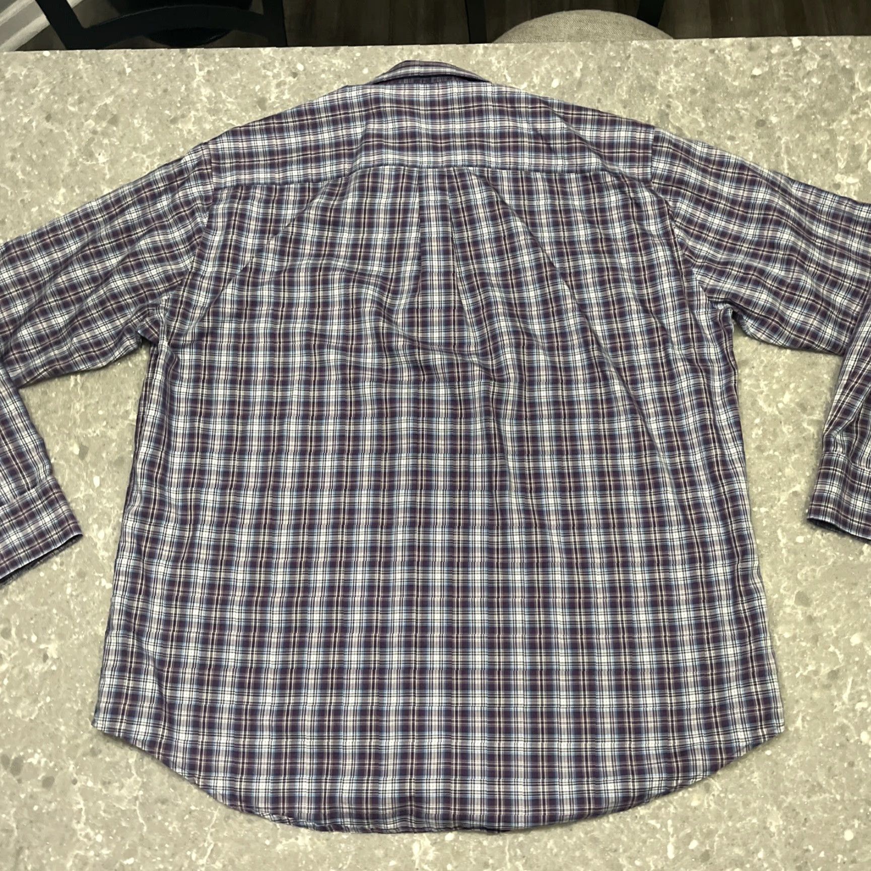 Peter Millar PETER MILLAR Purple Check Long Sleeve Button-Down Shirt XL Mens Button-Up Cotton Size US XL / EU 56 / 4 - 5 Thumbnail
