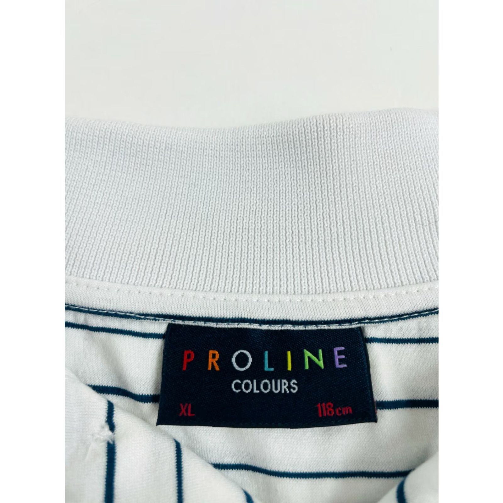 Vintage Proline Colours Polo Shirt Men's XL Navy White Striped Short Sleeve Polo Shirt Navy Blue White Striped XL Mens Size US XL / EU 56 / 4 - 5 Thumbnail