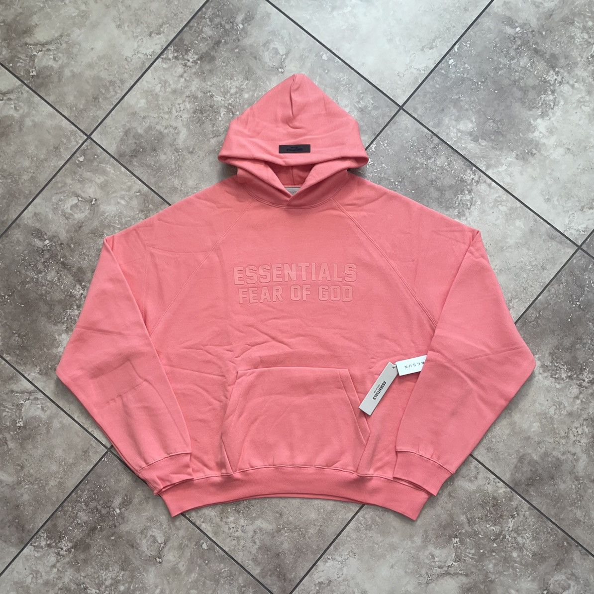 Fear of God Essentials Hoodie Coral Size XL