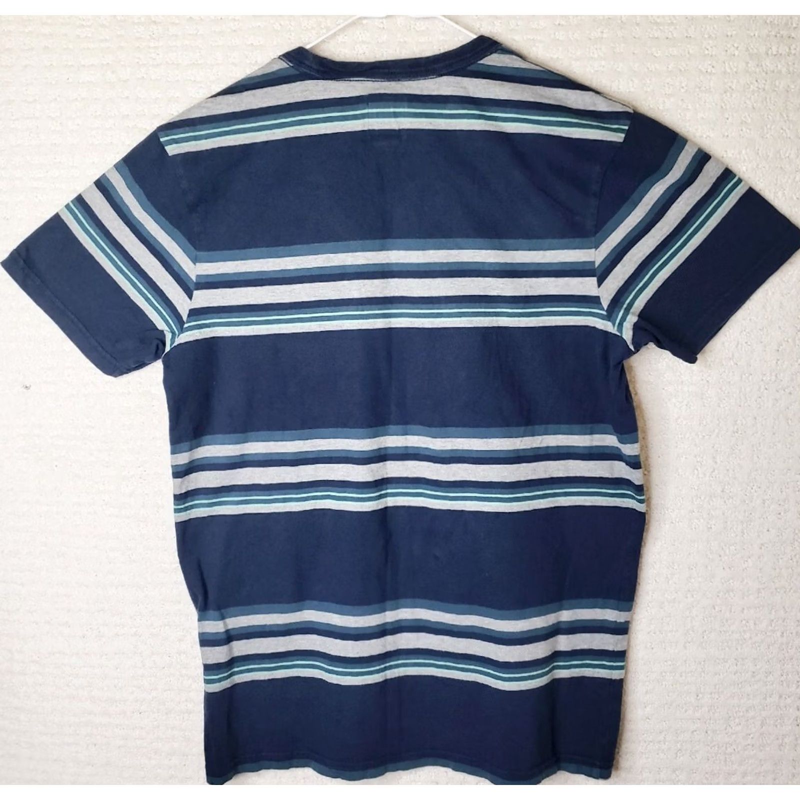 Vans VANS Off The Wall Men's S Pocketed Striped T-Shirt Short Sleeve Blue White Green Size US S / EU 44-46 / 1 - 6 Thumbnail