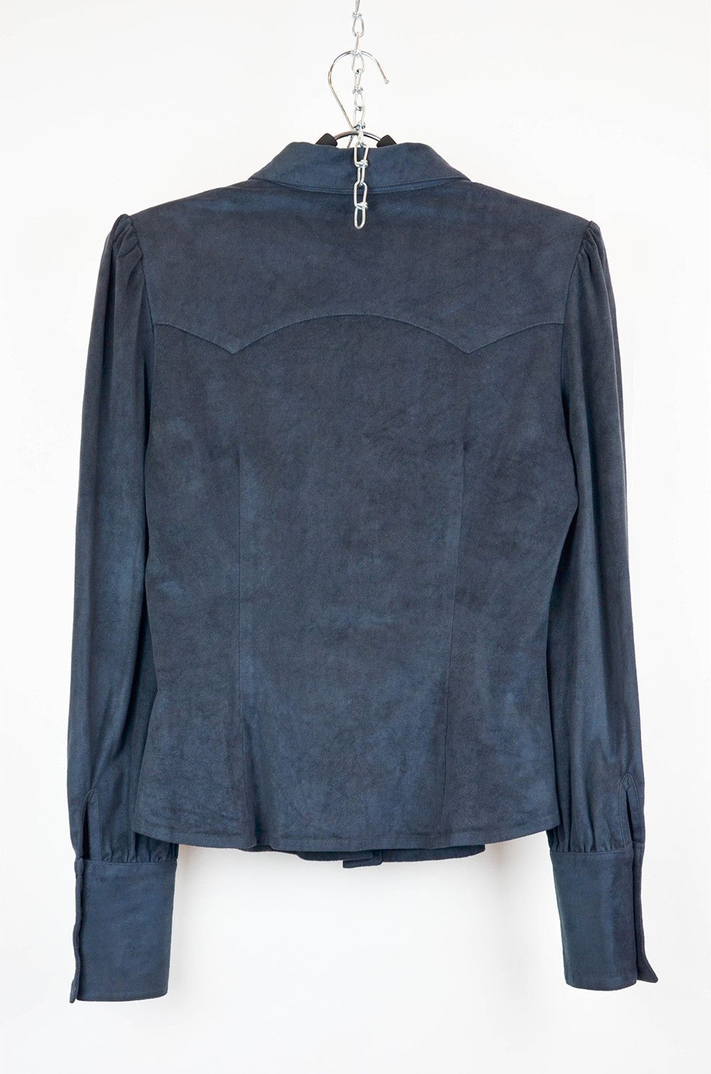 See by Chloe See By Chloé Navy Suede Button-Up Blouse – Size 42 (US 8) Size M / US 6-8 / IT 42-44 - 6 Thumbnail