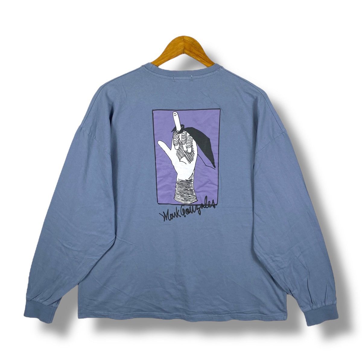 Japanese Brand MARK GONZALES Middle Finger Graphic Longsleeve Tee Shirt Size US L / EU 52-54 / 3 - 1 Thumbnail