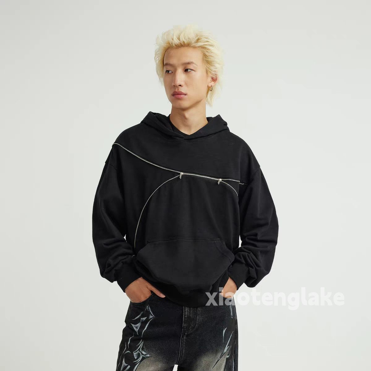 Vintage Zipper punk grunge loose hiphop y2k yuppie hoodie Size US S / EU 44-46 / 1 - 2 Thumbnail