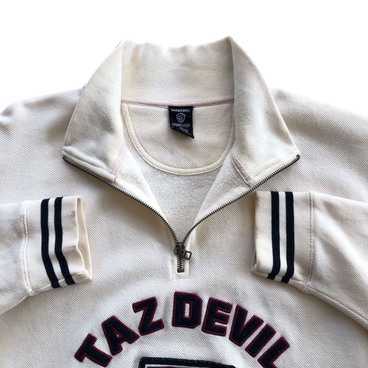 Cartoon Network × Vintage × Warner Bros Warner Bros TAZ DEVIL Embroidery Logo Half Zipper Sweatshirt Size US XL / EU 56 / 4 - 4 Thumbnail