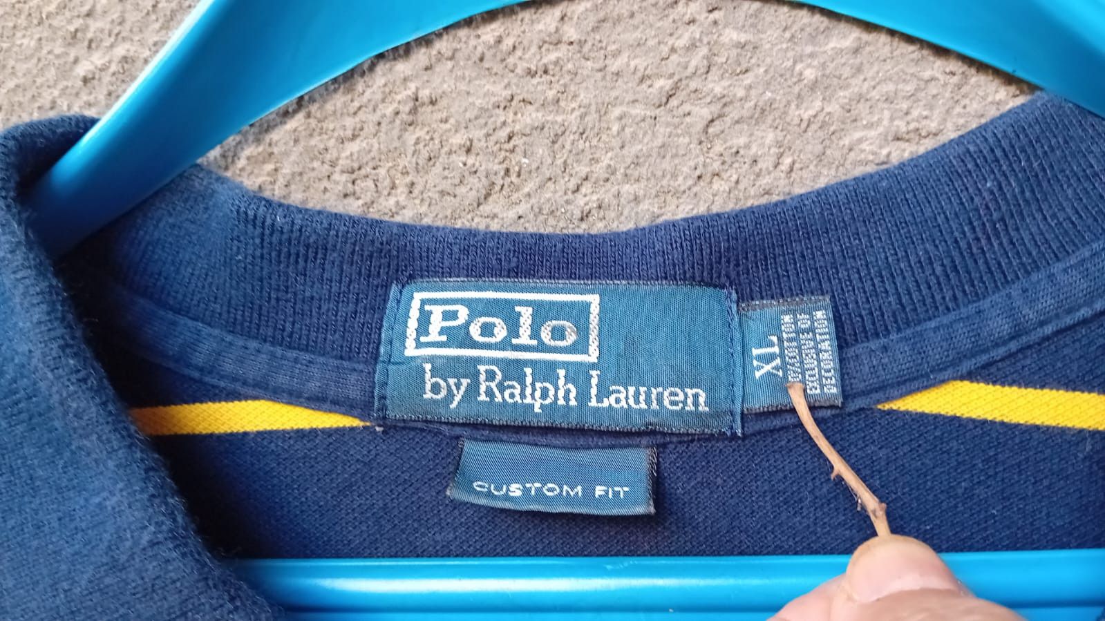 Polo Ralph Lauren × Vintage Polo Ralph Lauren Custom Fit Blue Yellow Striped Polo tee XL Size US XL / EU 56 / 4 - 3 Thumbnail