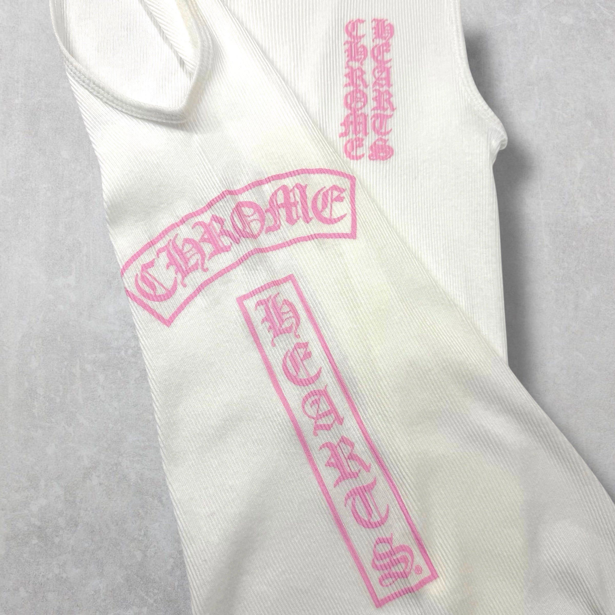 Chrome Hearts Chrome Hearts Pink T-Bar Ribbed Tank White XL Size US XL / EU 56 / 4 - 4 Thumbnail