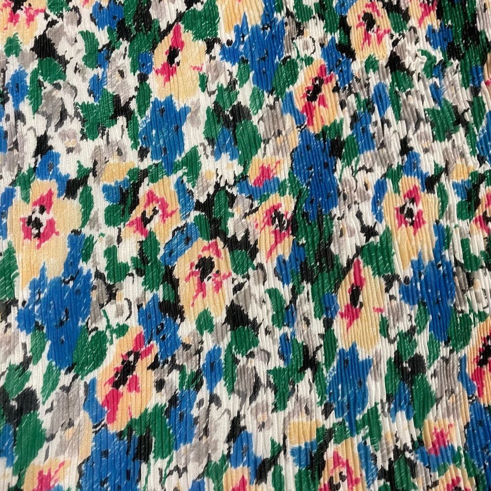 Ganni NWT New $325 GANNI Multicolor V-Neck Midi Floral Azure Blue Size L / US 10 / IT 46 - 9 Thumbnail