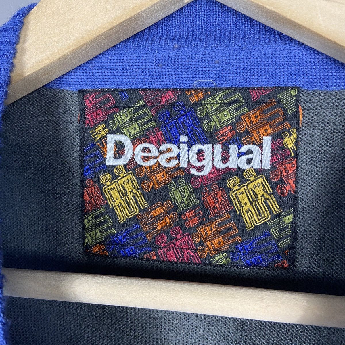 Desigual Desigual Abstract Overprint Art Knit Wool Sweater Size US L / EU 52-54 / 3 - 2 Thumbnail