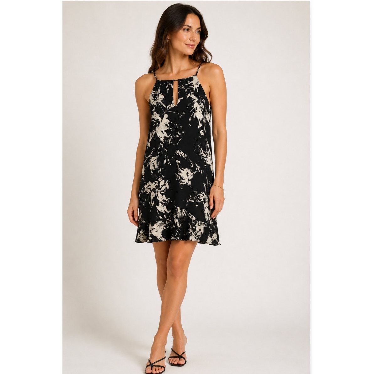 Parker NWT Parker Elegant Keyhole Halter Black Floral Dress S Size S / US 4 / IT 40 - 1 Thumbnail