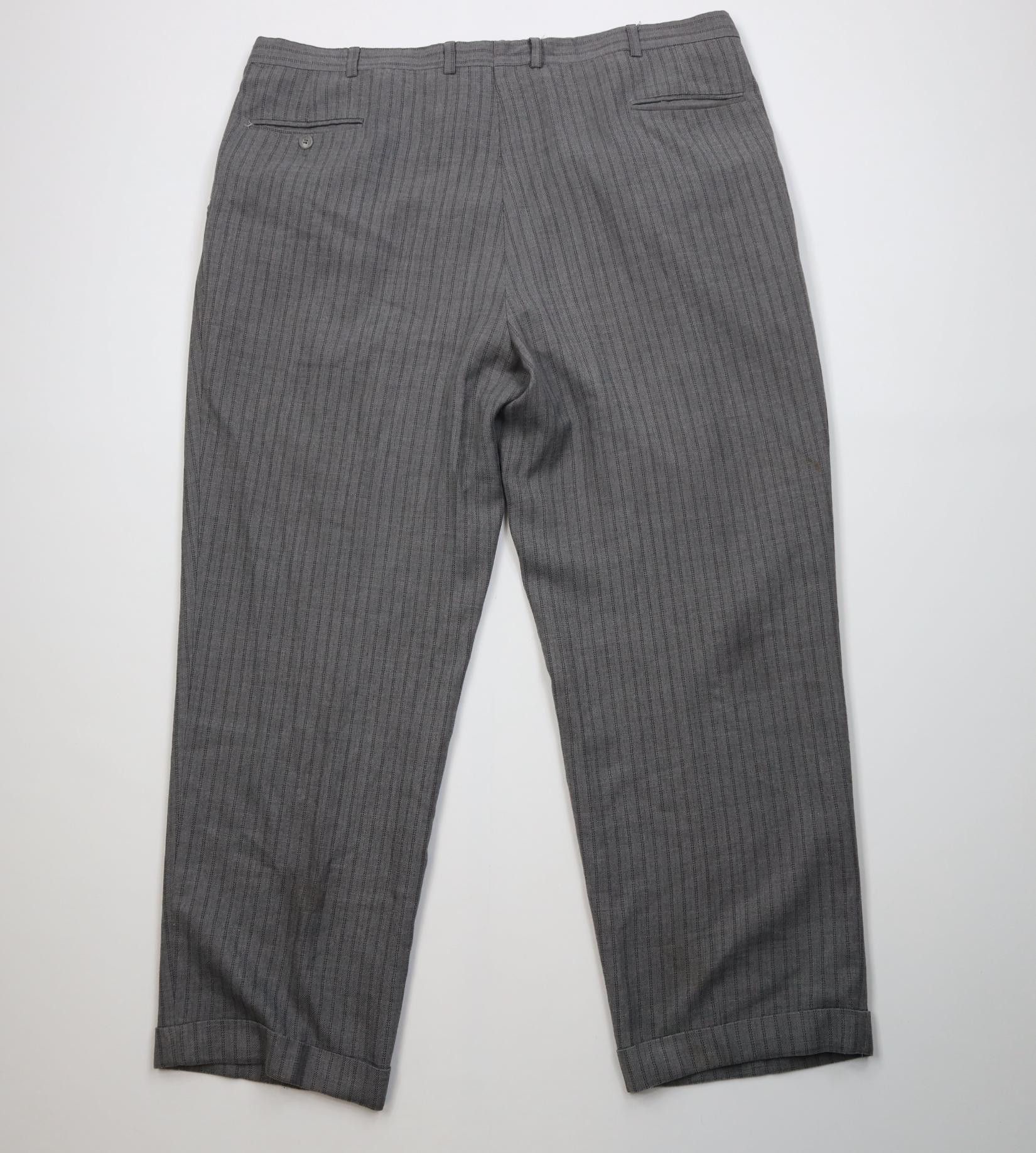Vintage Vintage 90s Streetwear Gabardine Striped Wide Leg Pants Size US 42 / EU 58 - 13 Thumbnail