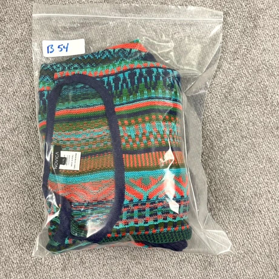 Vintage NOVICA Sweater Womens L/XL Multi Boho Striped Alpaca Blend Batwing Poncho Size XL / US 12-14 / IT 48-50 - 8 Thumbnail
