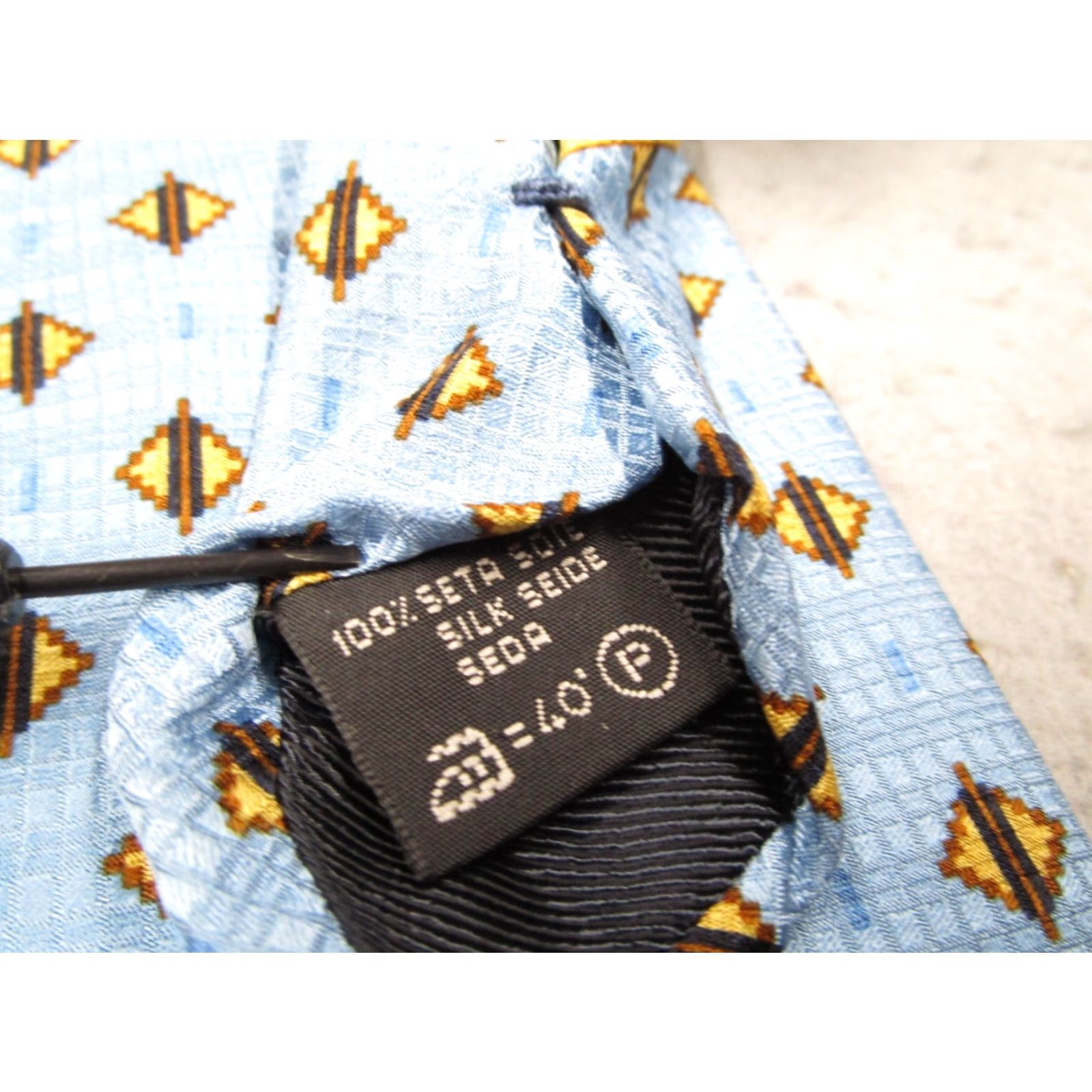 Ermenegildo Zegna VINTAGE Ermenegildo Zegna Men's Blue Silk Neck Tie Abstract Geometric Classic Italy Designer Size ONE SIZE - 6 Thumbnail