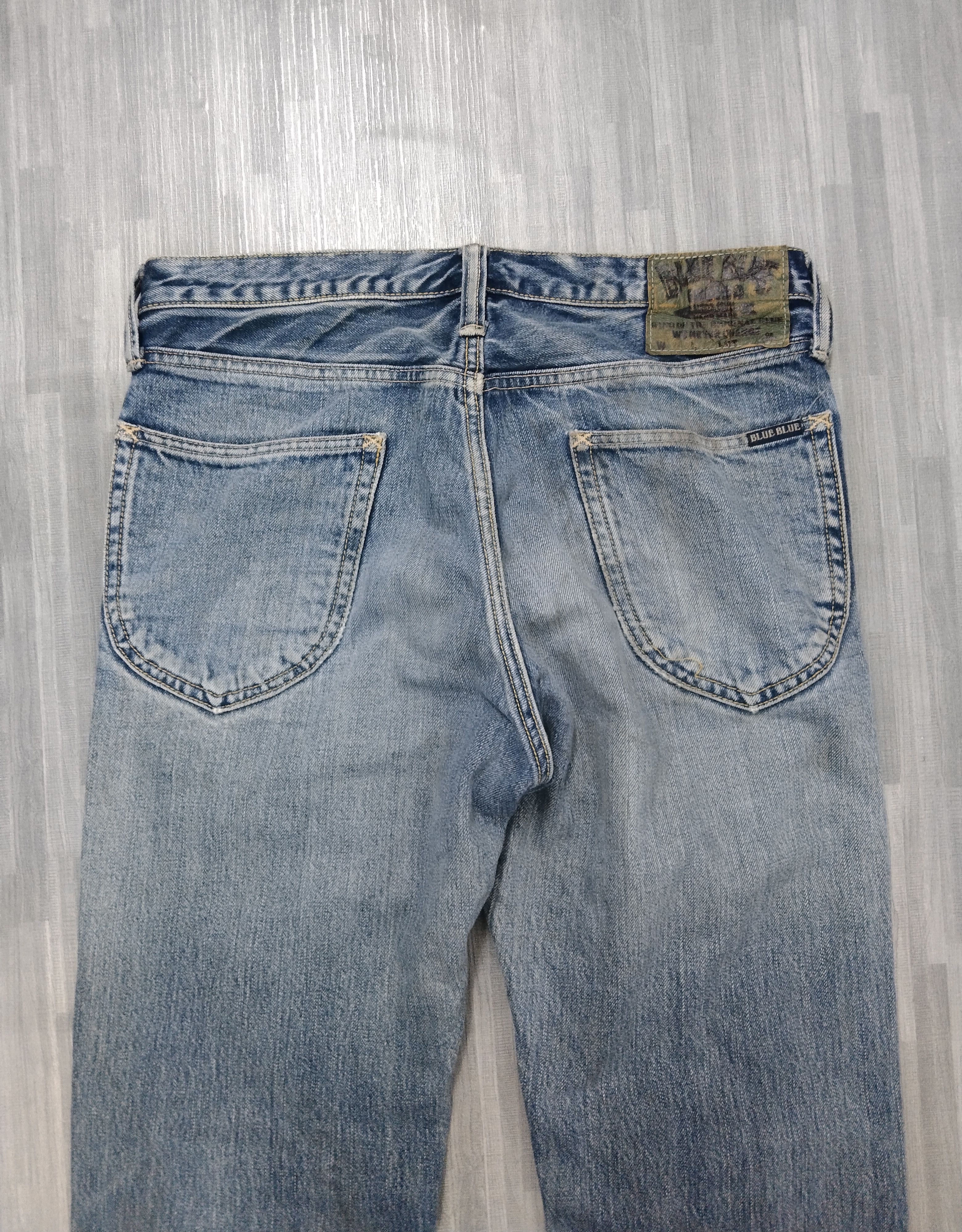 Blue Blue Japan SICK DISTRESSED BLUE BLUE DENIM PANTS Size US 30 / EU 46 - 5 Thumbnail