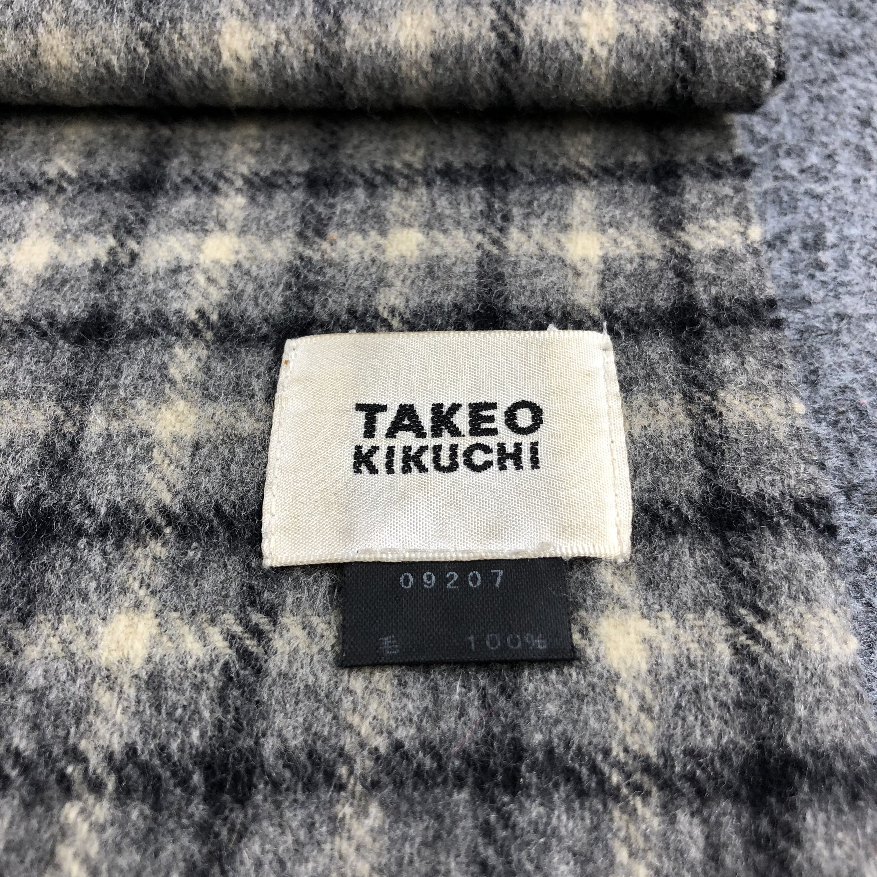Takeo Kikuchi Takeo Kikuchi Gingham Wool Scarf Muffler V808 Size ONE SIZE - 4 Thumbnail