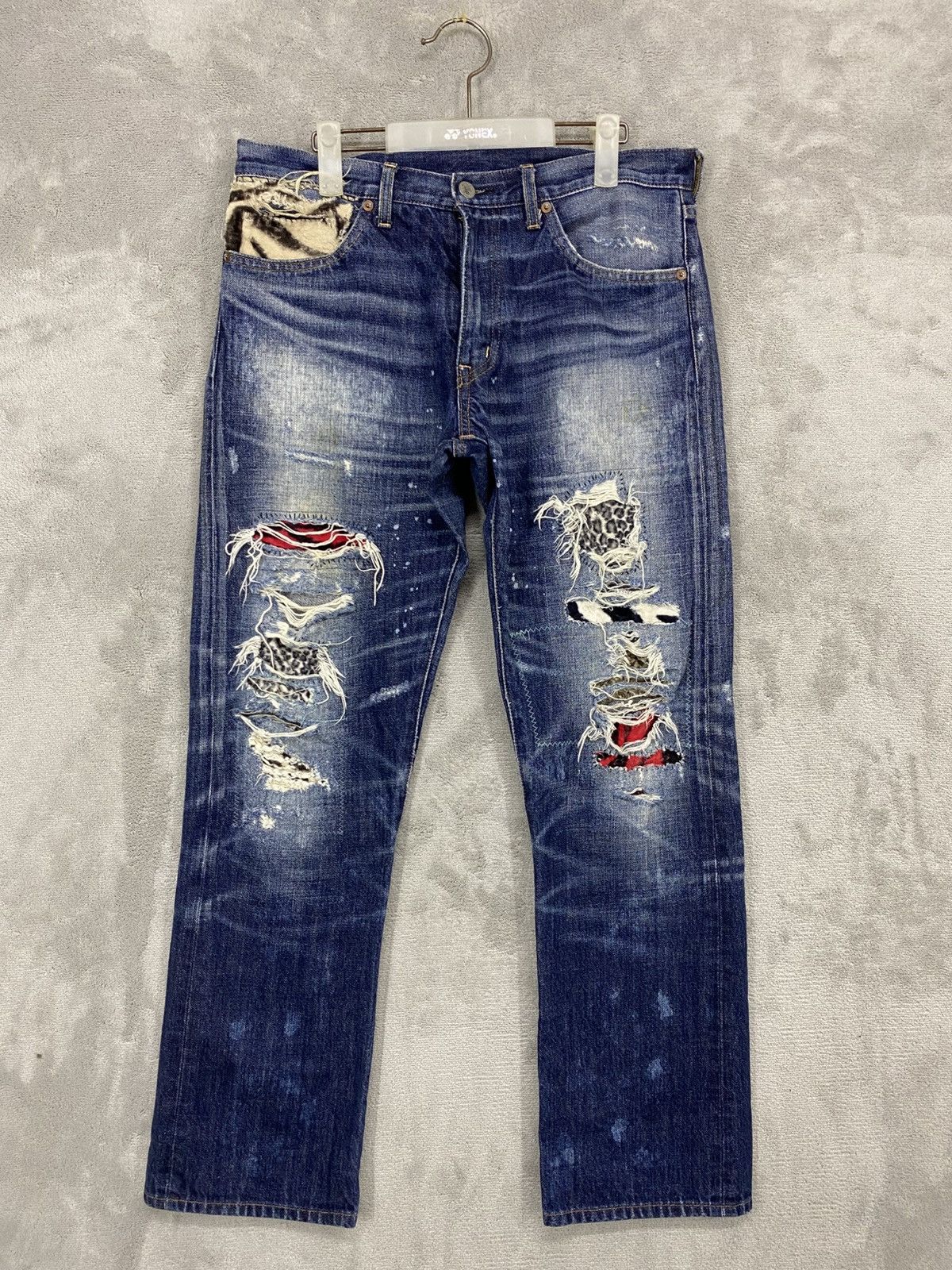 Hysteric Glamour RIPPED🔥RNA SLANG DISTRESSED DENIM UNDERCOVER DESIGN JEANS Size US 32 / EU 48 - 1 Thumbnail