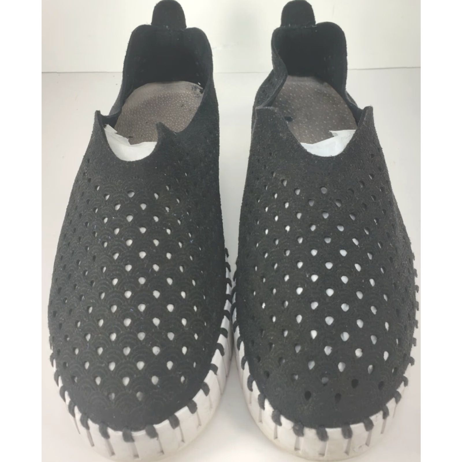 Ilse Jacobsen VINTAGE ILSE JACOBSEN Women's Tulip 3373 PLATFORM Perforated Slip On Black 7-7.5, 38EU Size US 5.5 / IT 35.5 - 3 Thumbnail
