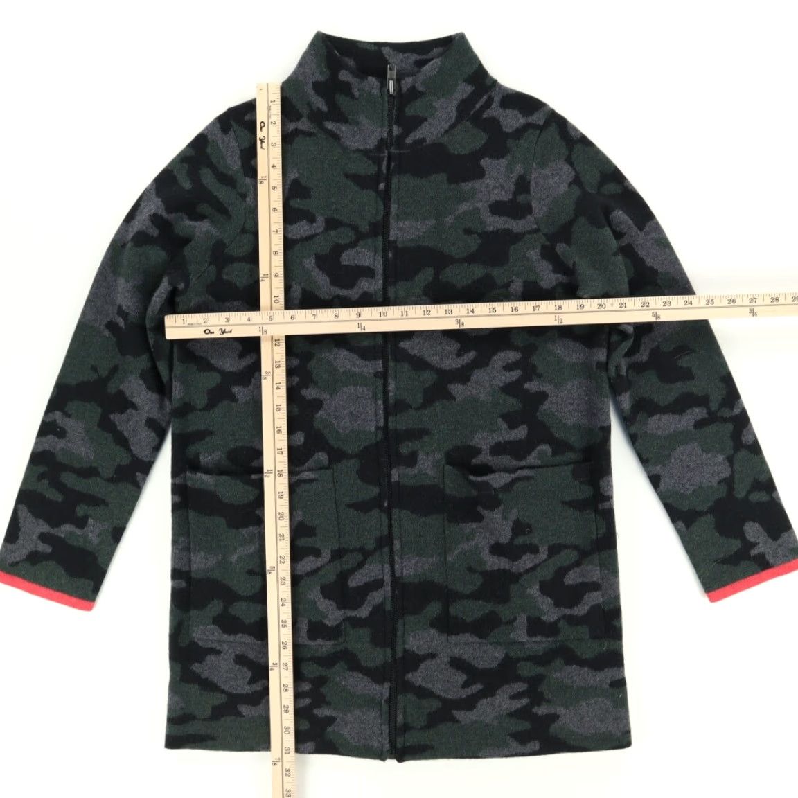Anthropologie Field & Flower Anthropologie Wool Long Camouflage Mock Jacket Green Women's S Shirt Size S / US 4 / IT 40 - 3 Thumbnail
