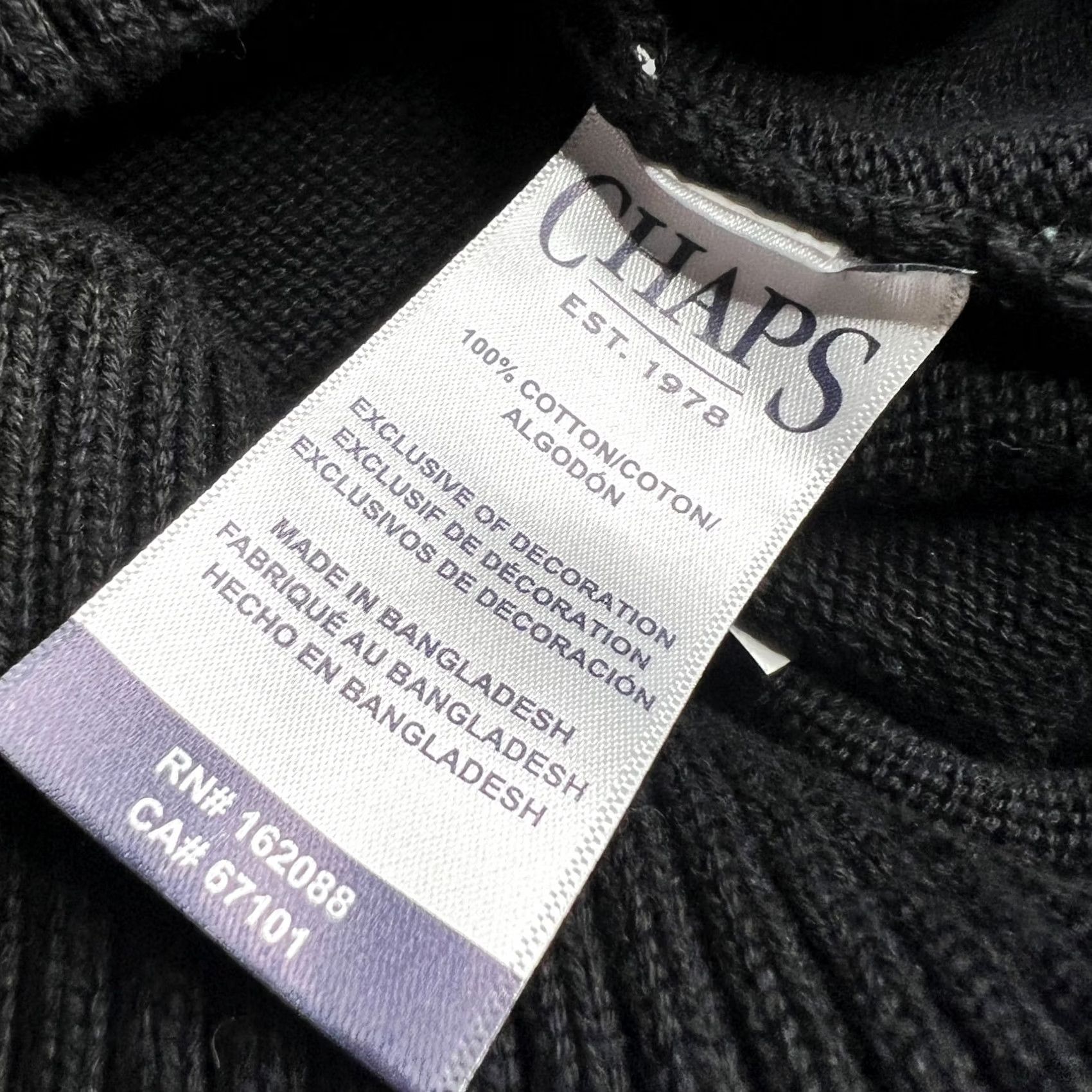 Chaps Chaps Sweater XL Black USA Flag Patch Pullover Men Size US XL / EU 56 / 4 - 4 Thumbnail