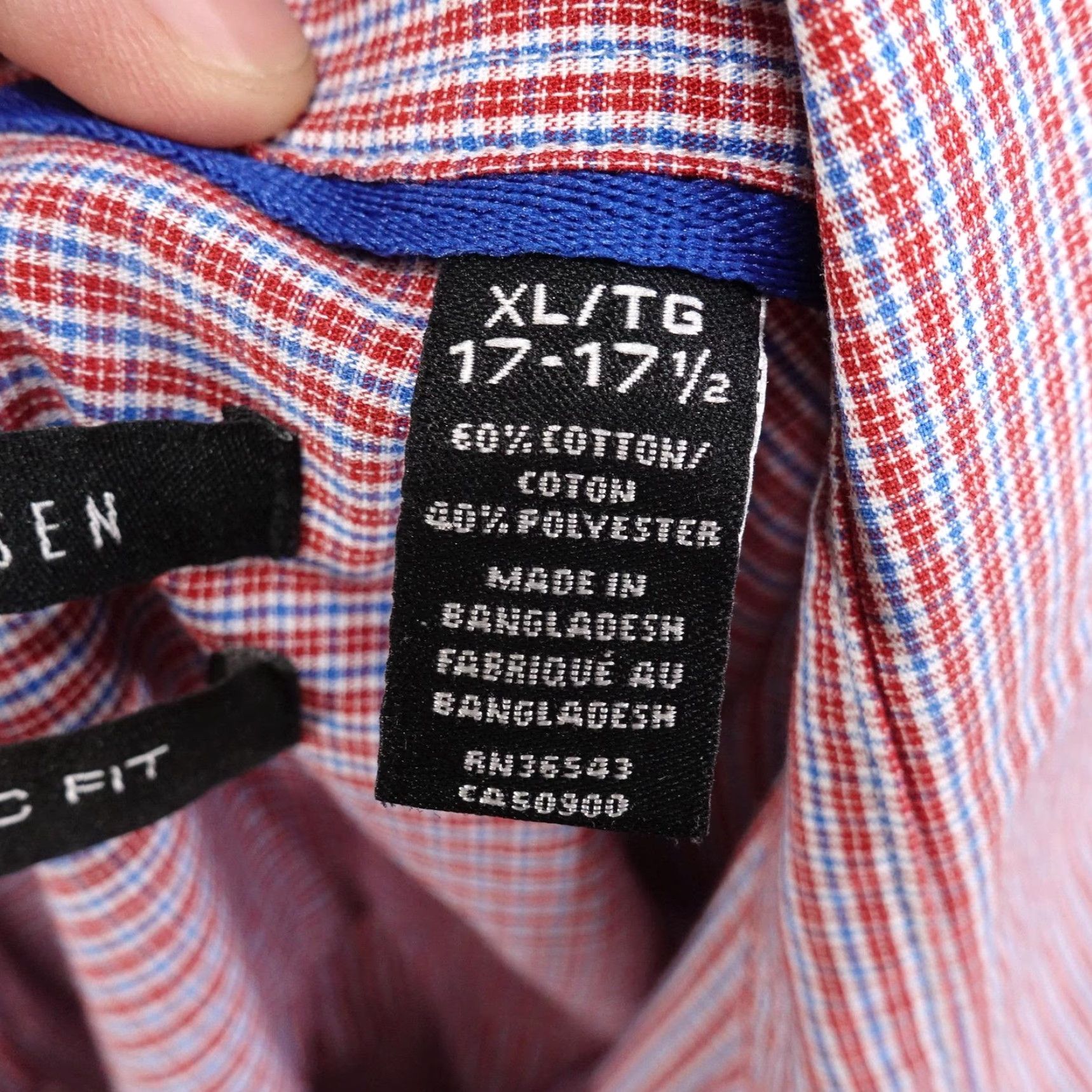 Van Heusen Van Heusen Shirt Mens XL Red Blue Checkered Classic Fit Short Sleeve Button Up Size US XL / EU 56 / 4 - 7 Thumbnail