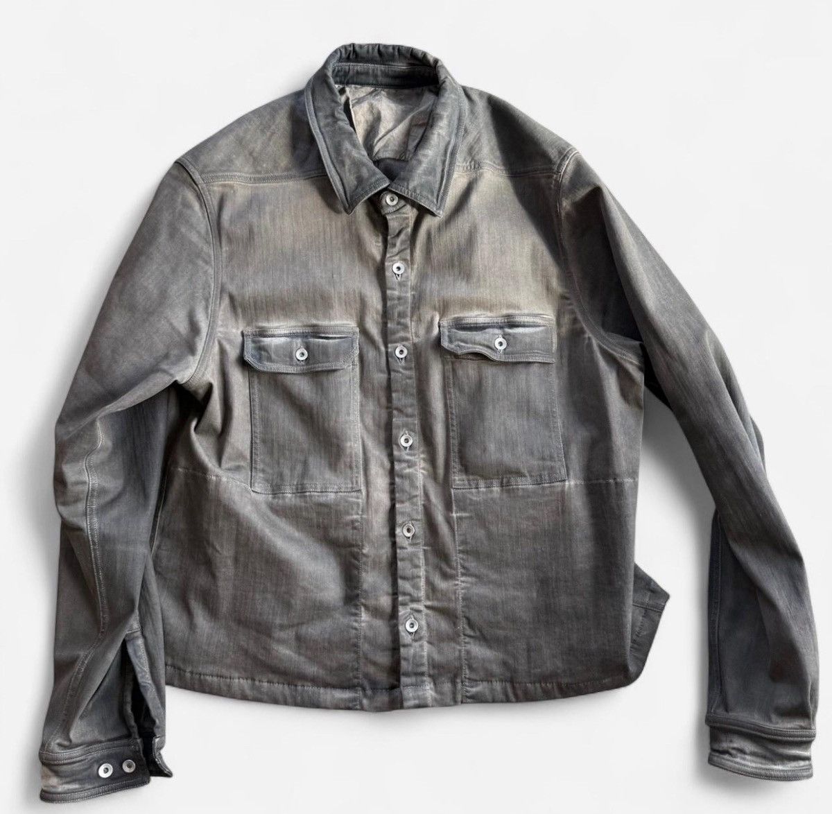 Pre-owned Rick Owens X Rick Owens Drkshdw Jacket – Xl – Dark Dust (custom Cropped)