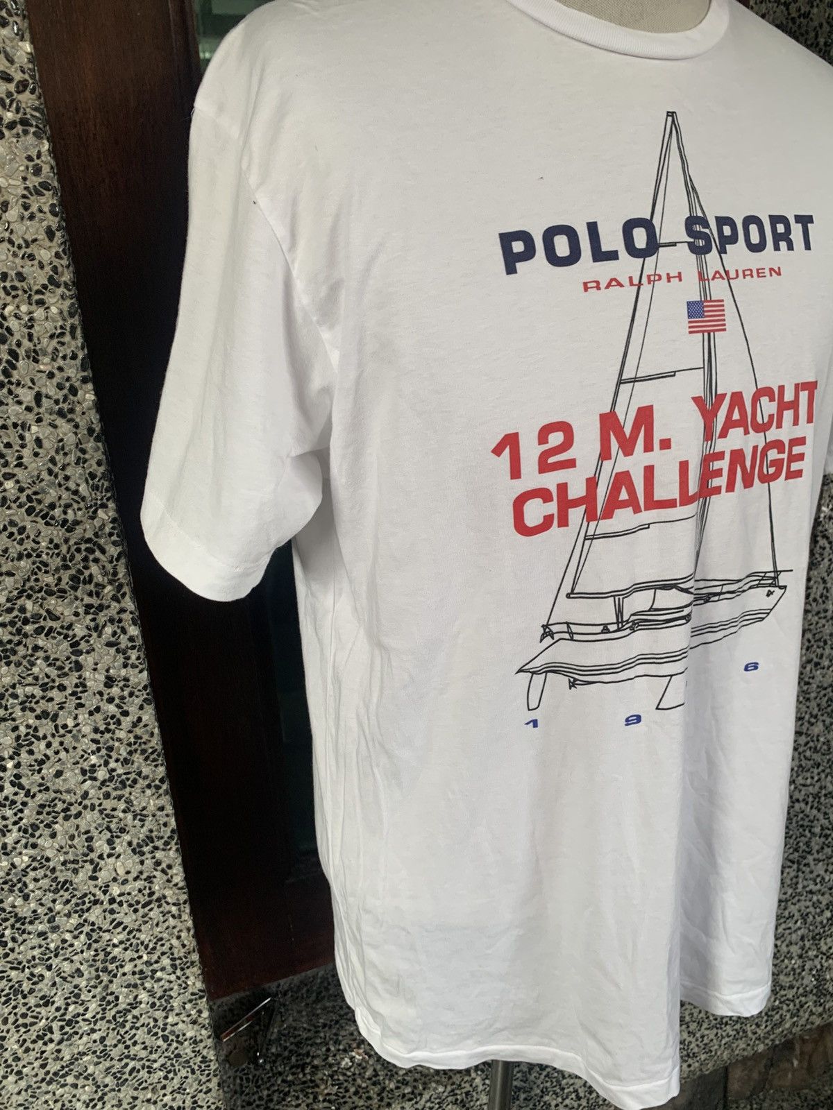 Polo Ralph Lauren × Vintage Vintage 90s Polo Sport Ralph Lauren 12 M Yacht Challenge Tee Size US L / EU 52-54 / 3 - 4 Thumbnail