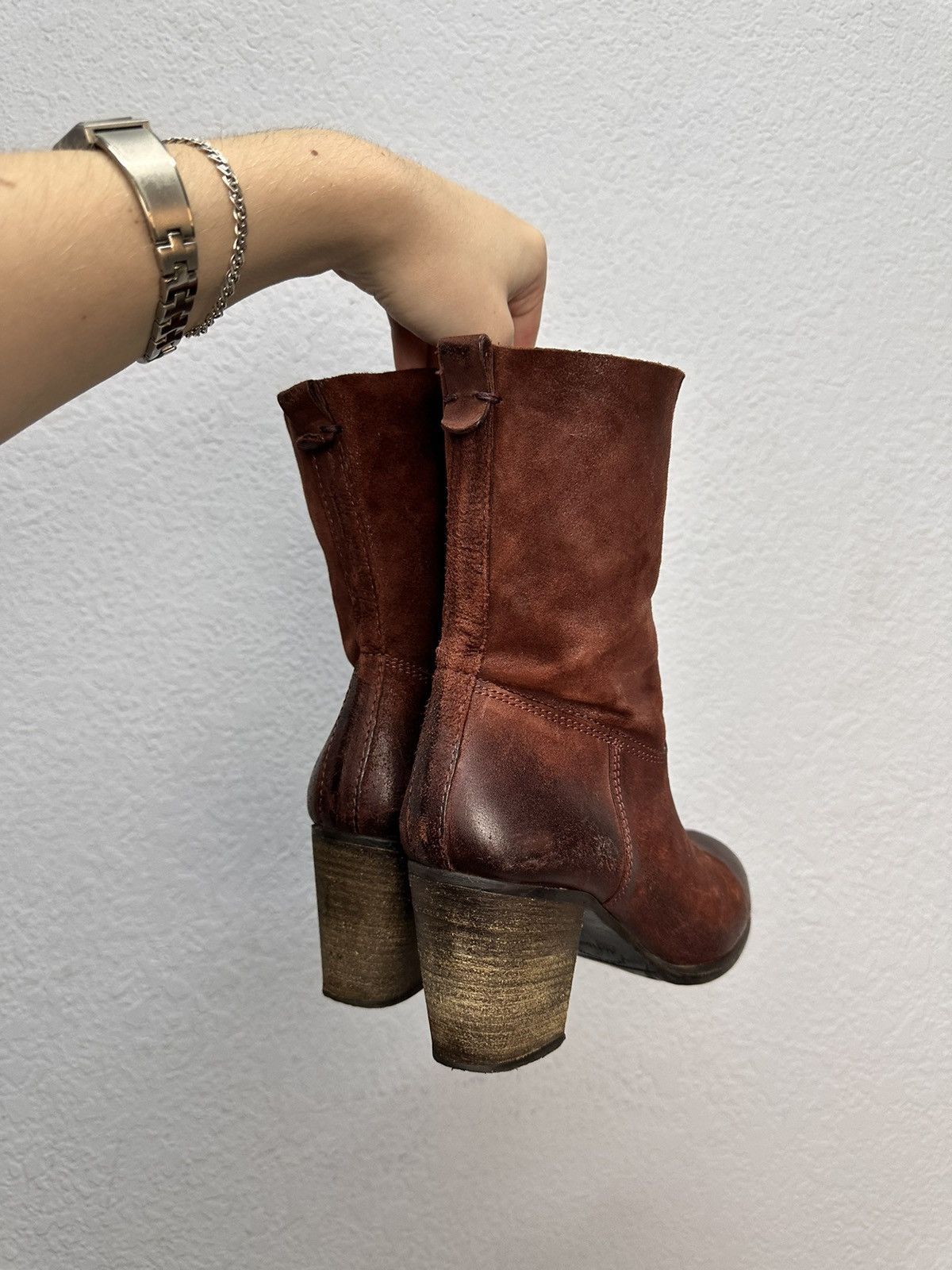 A.S.98 Lavorazione Artigiana Red Suede Leather Boots Women’s 37 Size US 7 / IT 37 - 11 Thumbnail