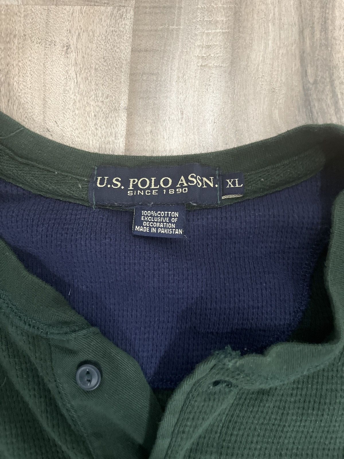 U.S. Polo Assn. × Vintage VINTAGE LONG SLEEVE GREEN THERMAL BAGGY FIT!! Size US XL / EU 56 / 4 - 3 Thumbnail