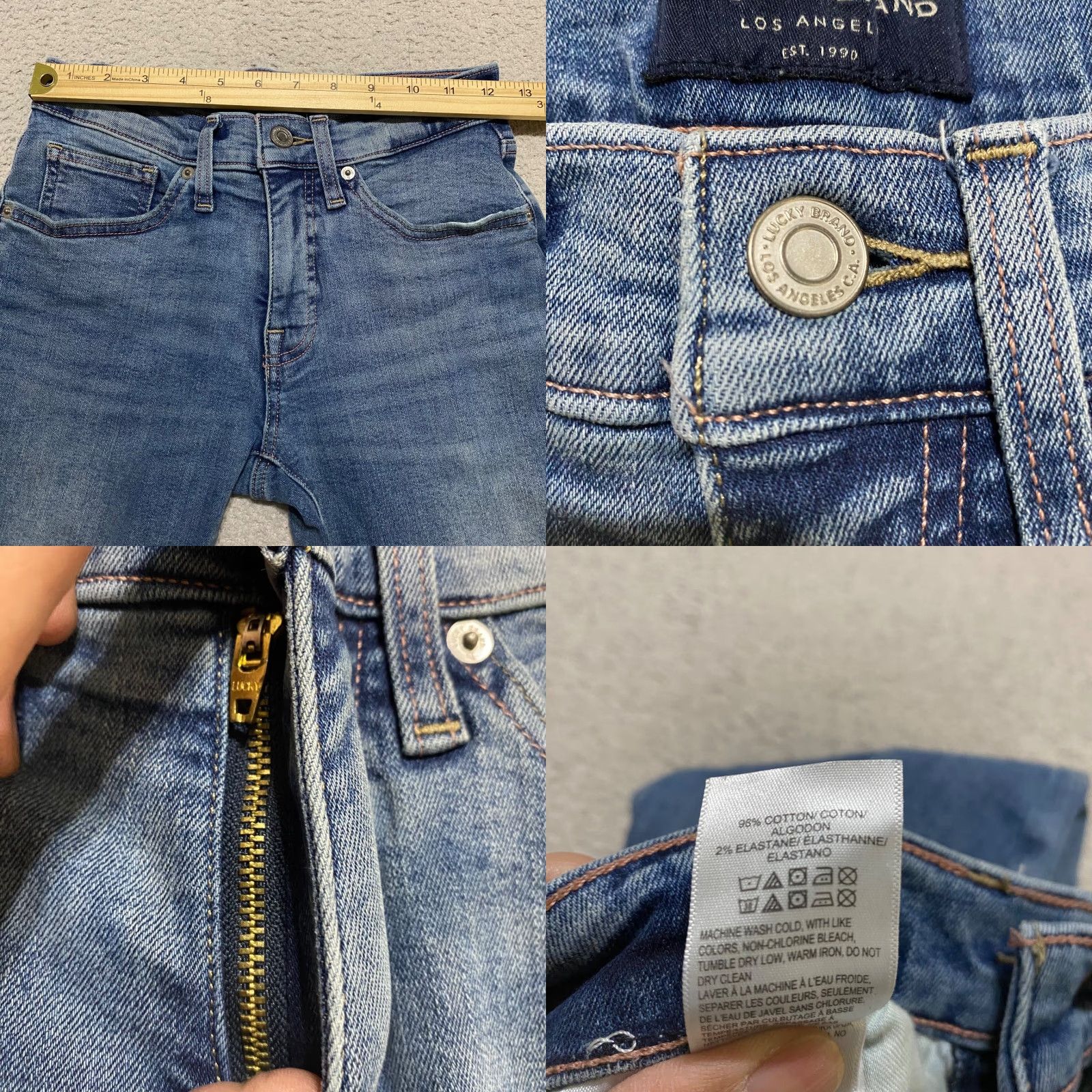 Lucky Brand Lucky Brand Jeans Womens 4 Blue Denim Medium Wash Ava Skinny Distressed Jeans Size 27" / US 4 / IT 40 - 8 Thumbnail