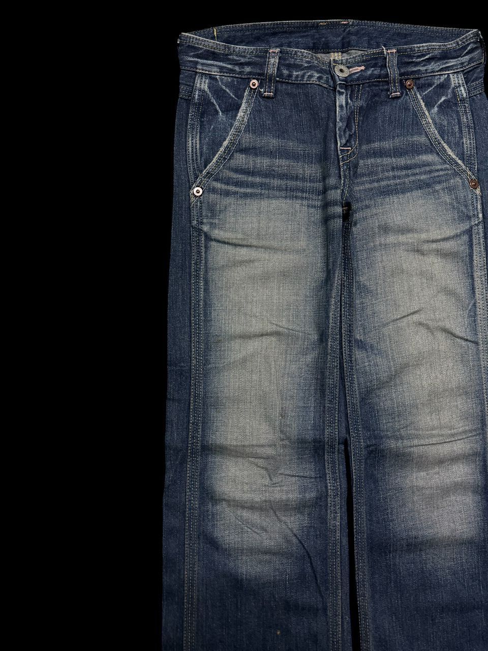 Japanese Brand BAGGY Vintage 90s John Bull Honey Comb Faded Style Distress Size US 29 - 4 Thumbnail