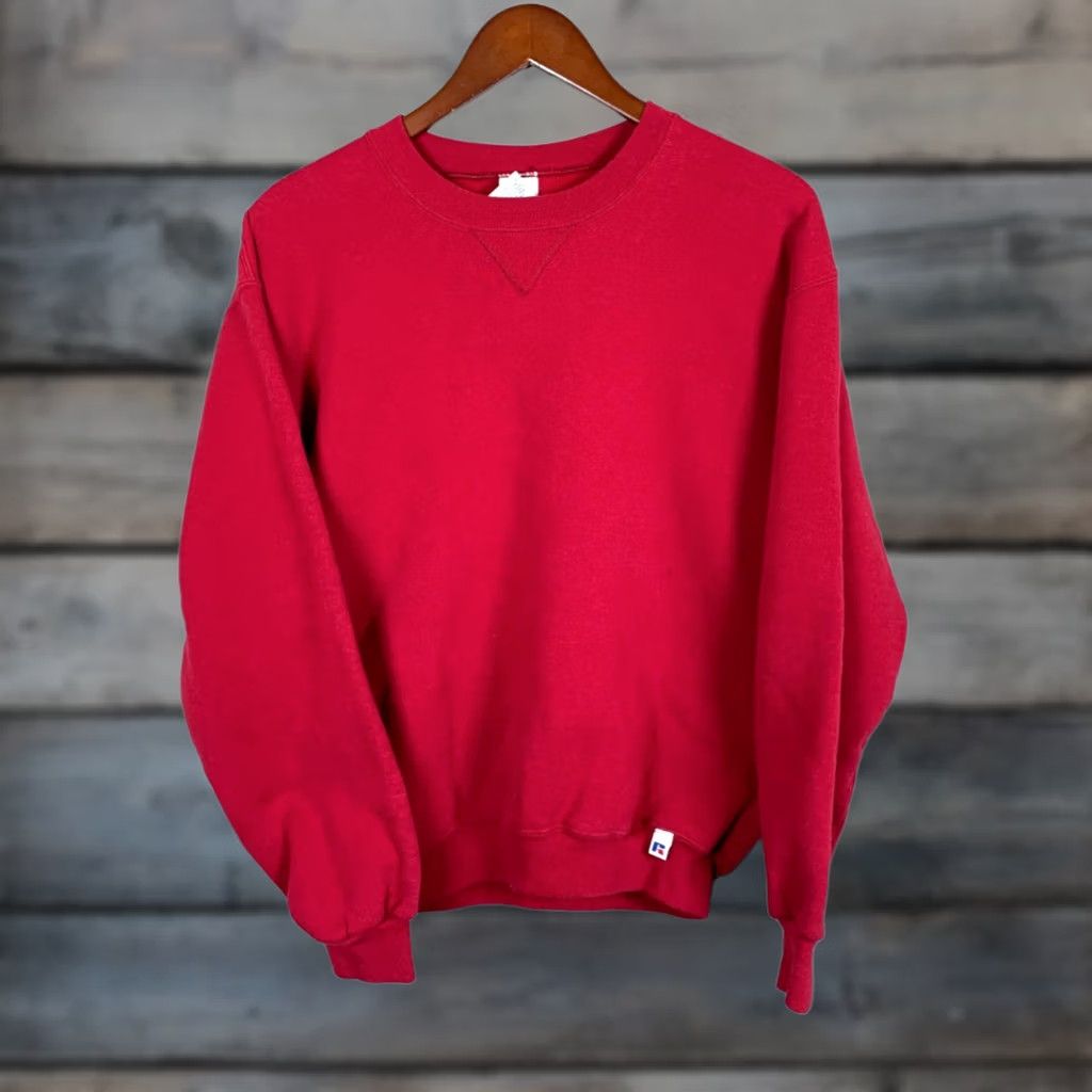 Russell Athletic VINTAGE Russell Athletic Sweatshirt Men M Red Crewneck 90s Solid 50/50 VTG Size US M / EU 48-50 / 2 - 1 Thumbnail