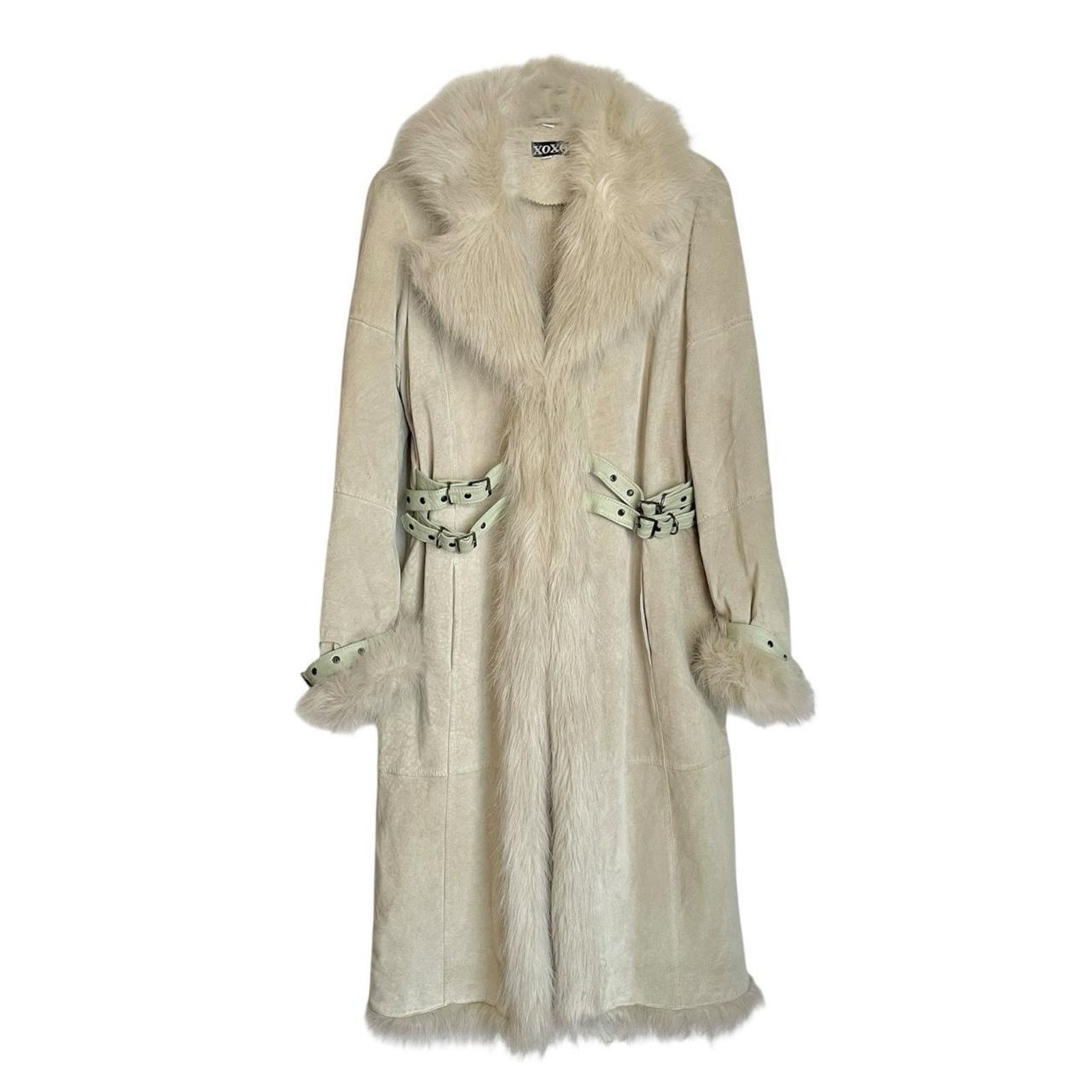 XOXO VTG XOXO Y2K Penny Lane coat genuine leather faux fur trim Size L / US 10 / IT 46 - 1 Thumbnail