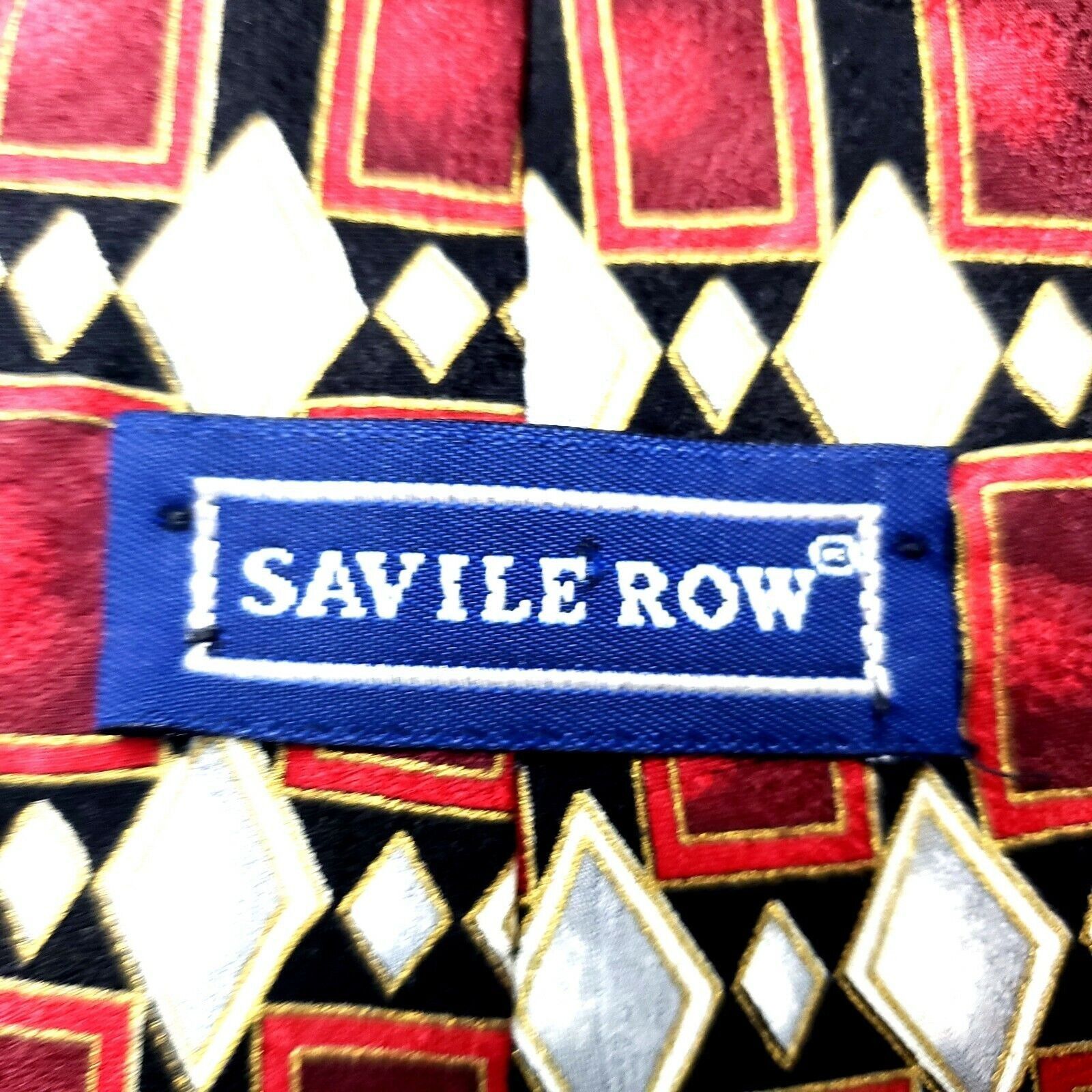 Savile Row Savile Row Red Silk Tie Geometric Abstract Classic Size ONE SIZE - 3 Thumbnail