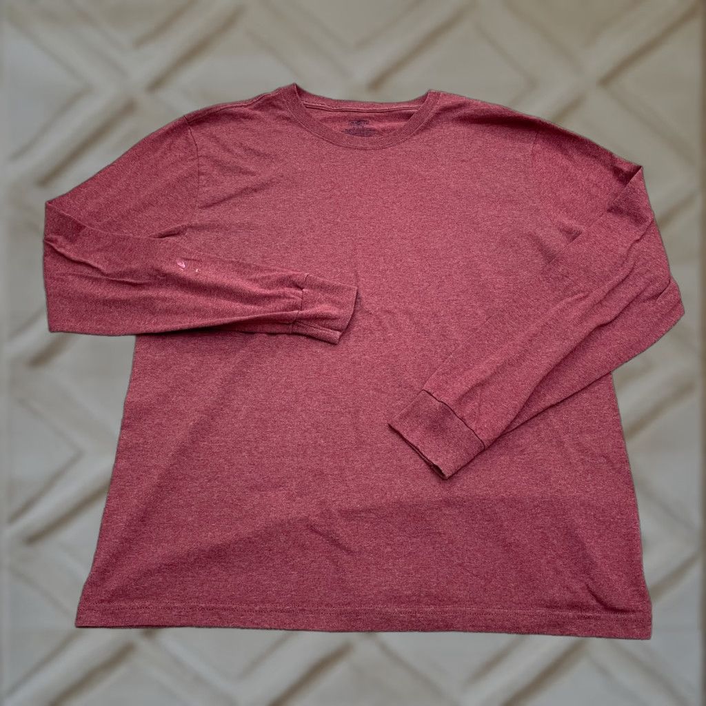 Jerzees VINTAGE? No. Jerzees Basic Long Sleeve T-Shirt Mens Large Red Crew Neck Cotton Casual Tee Top Size US L / EU 52-54 / 3 - 1 Thumbnail