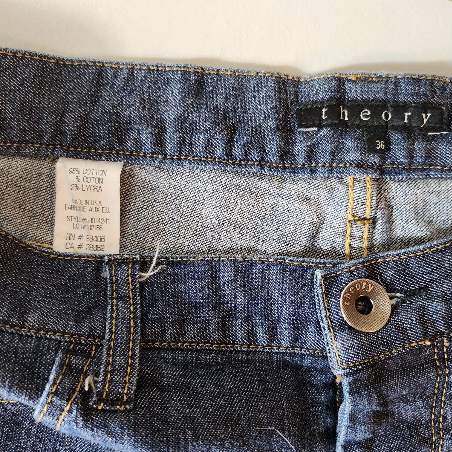 Theory Theory Jeans Men Straight Leg Button Fly Raffi P Gunstock Dark Blue 36 Inseam 32 Denim Stretch Jeans - Size 36 Size US 36 / EU 52 - 5 Thumbnail